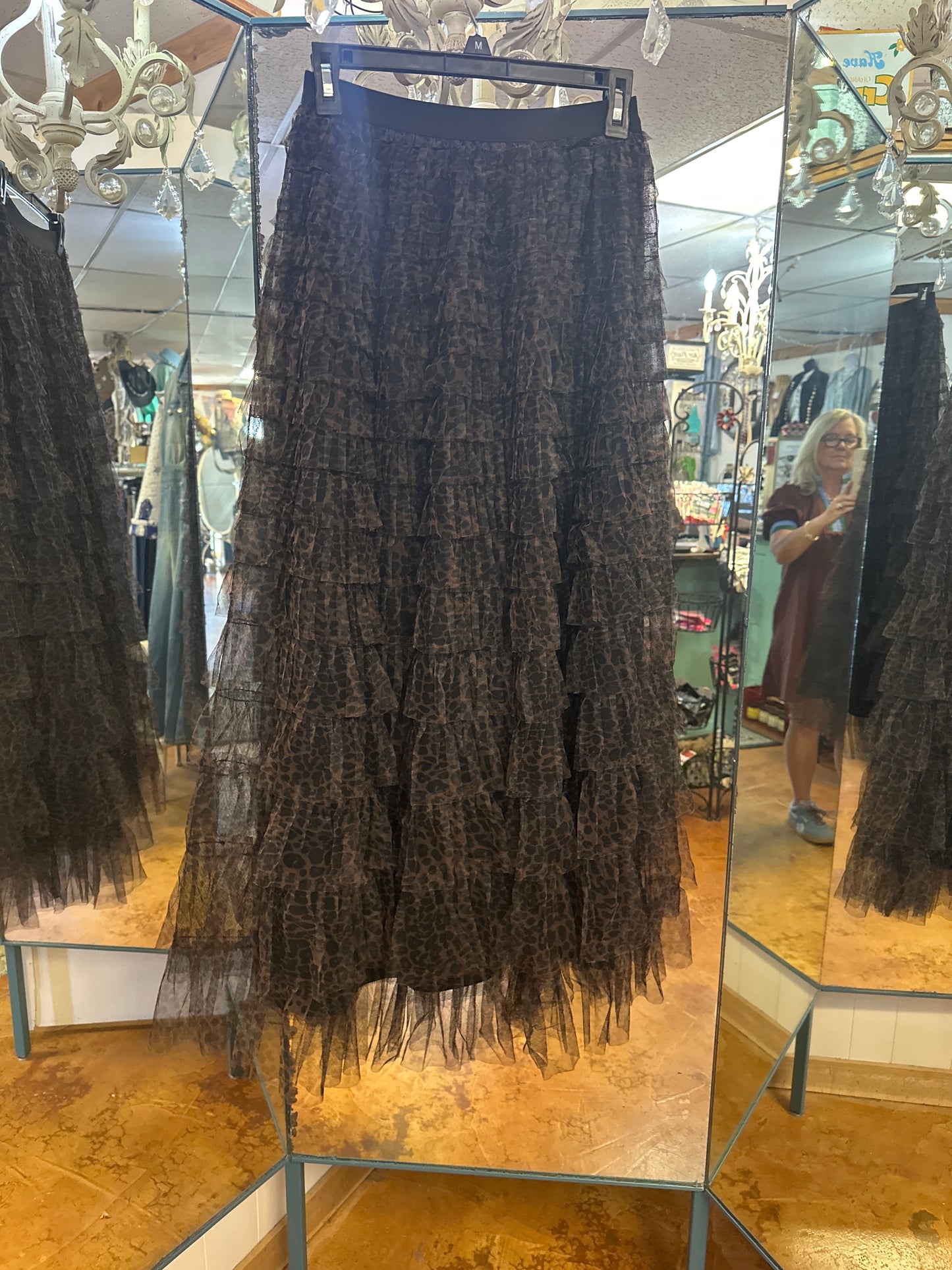 Leopard tulle skirt