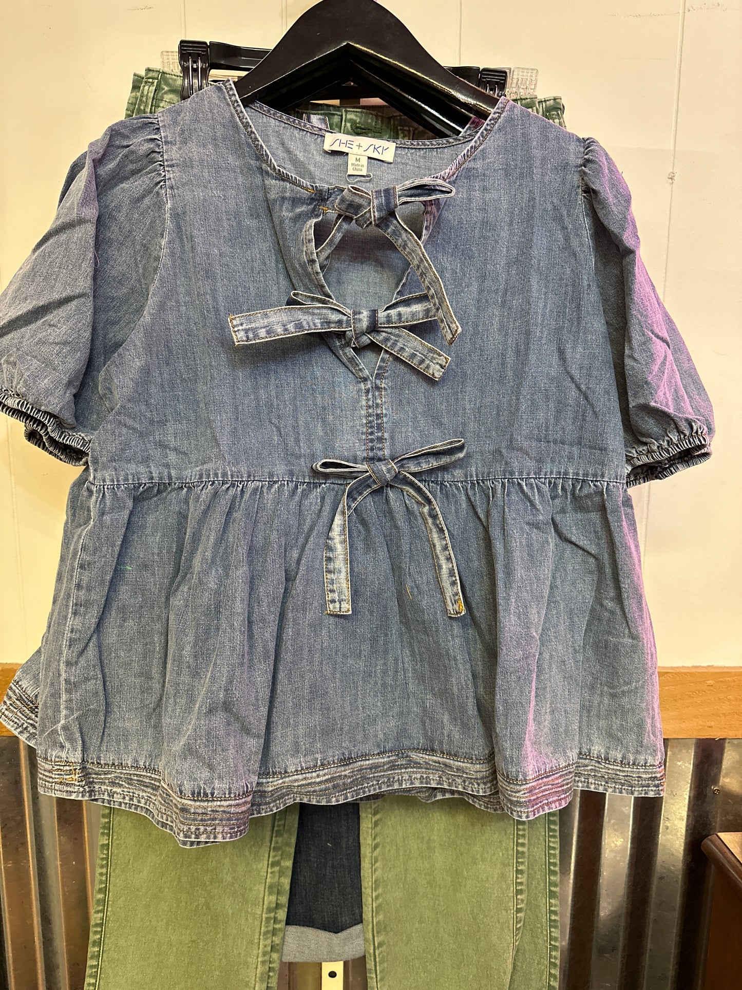 Denim Tie top