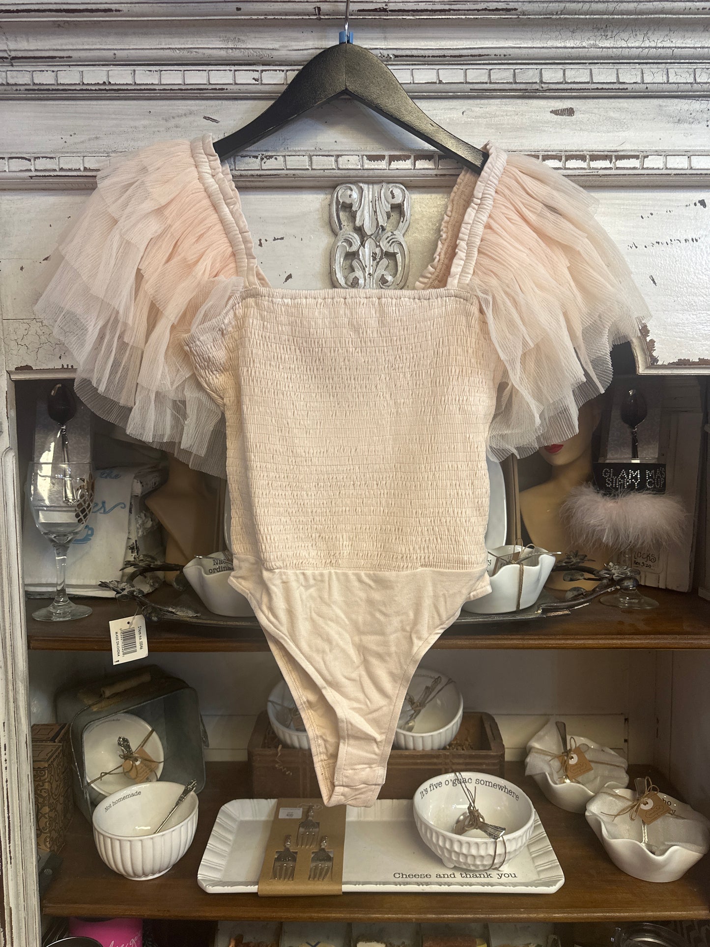 Tiered ruffle sleeve bodysuit