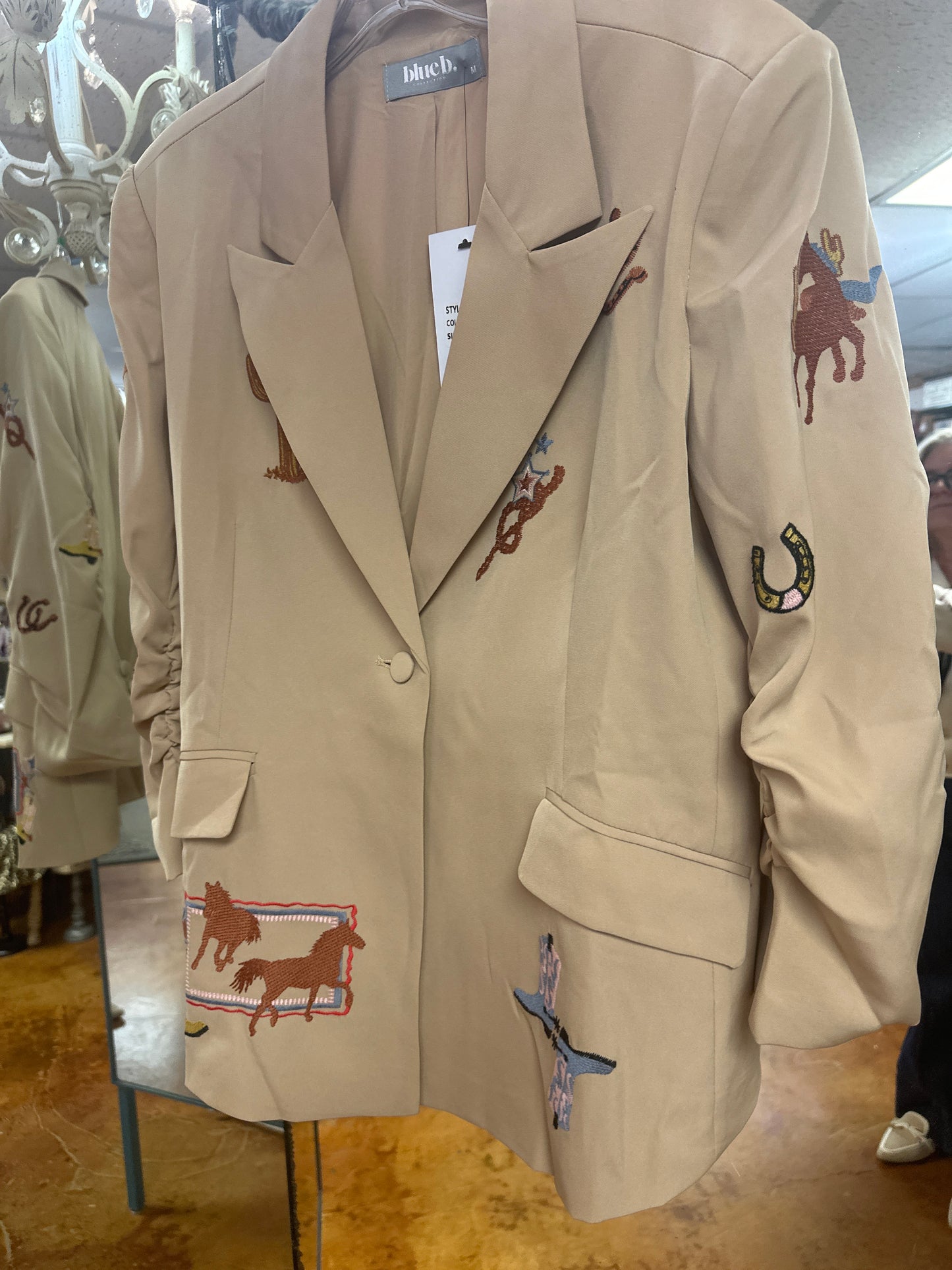 Western embroidery blazer