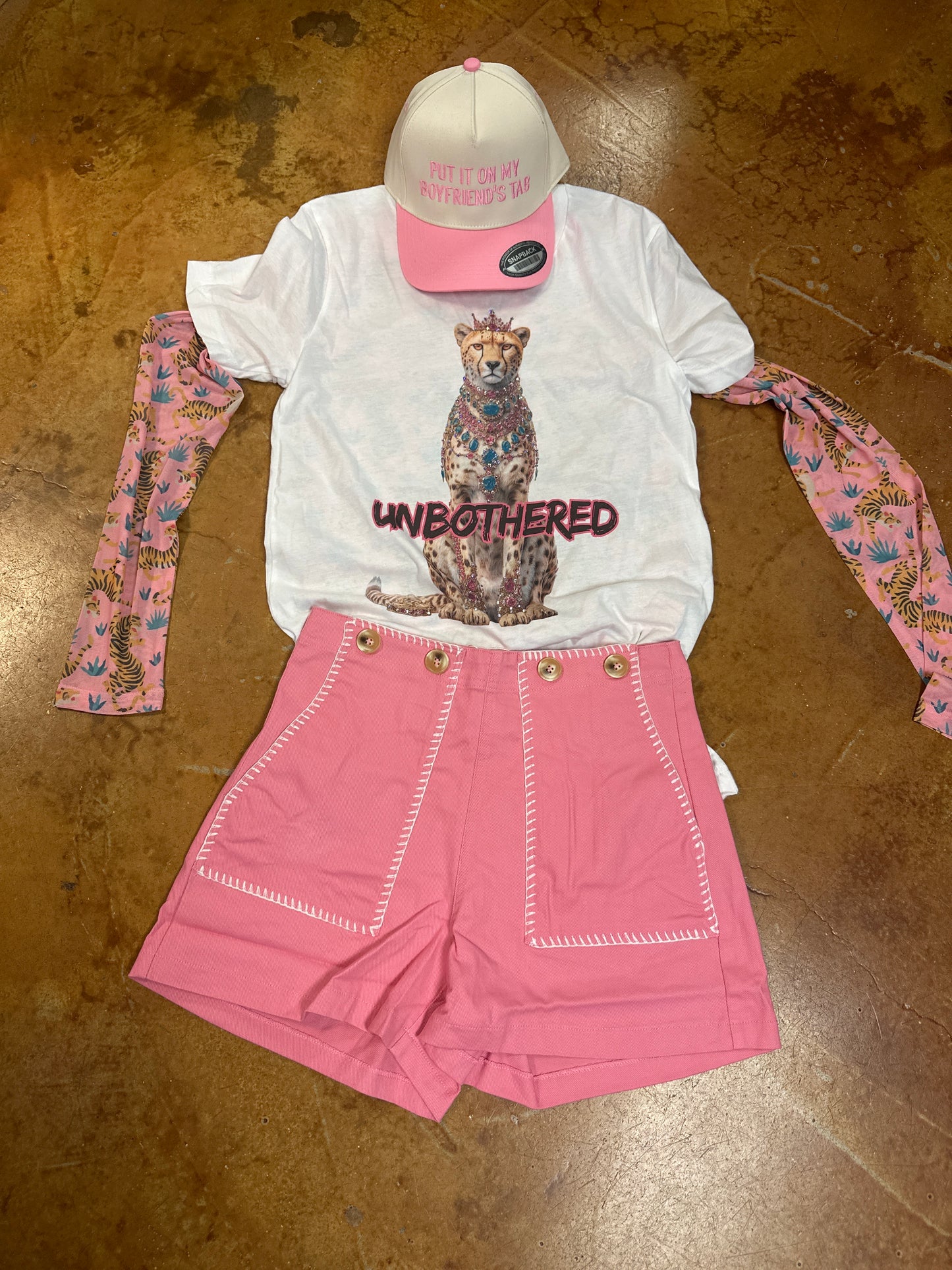 Unbothered leopard Tee