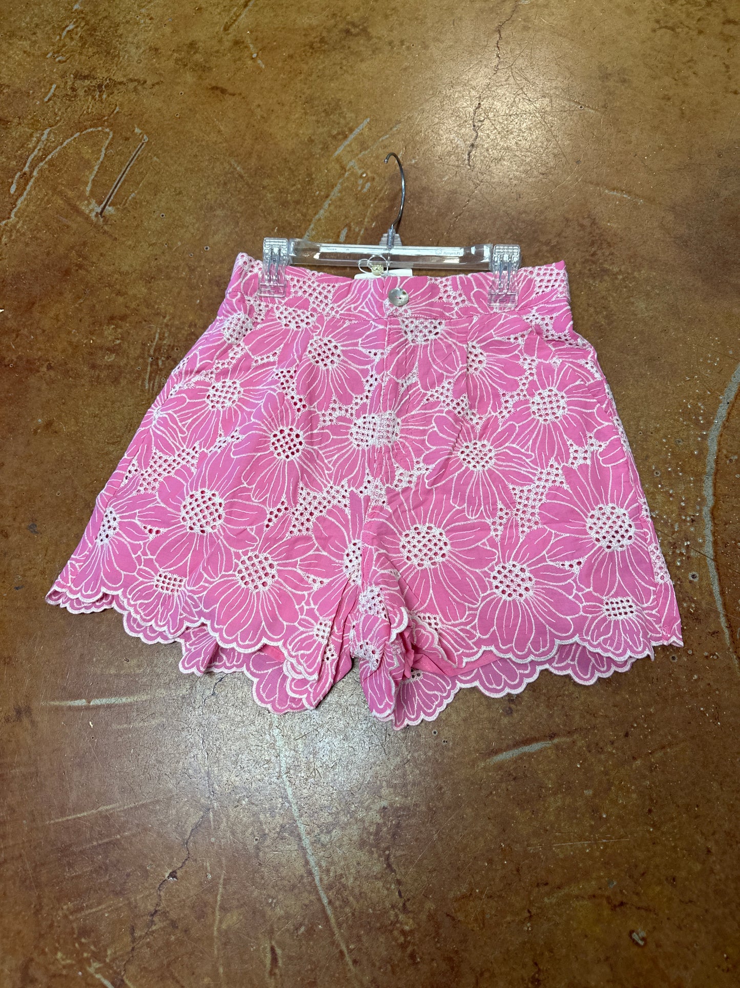 Pink eyelet shorts
