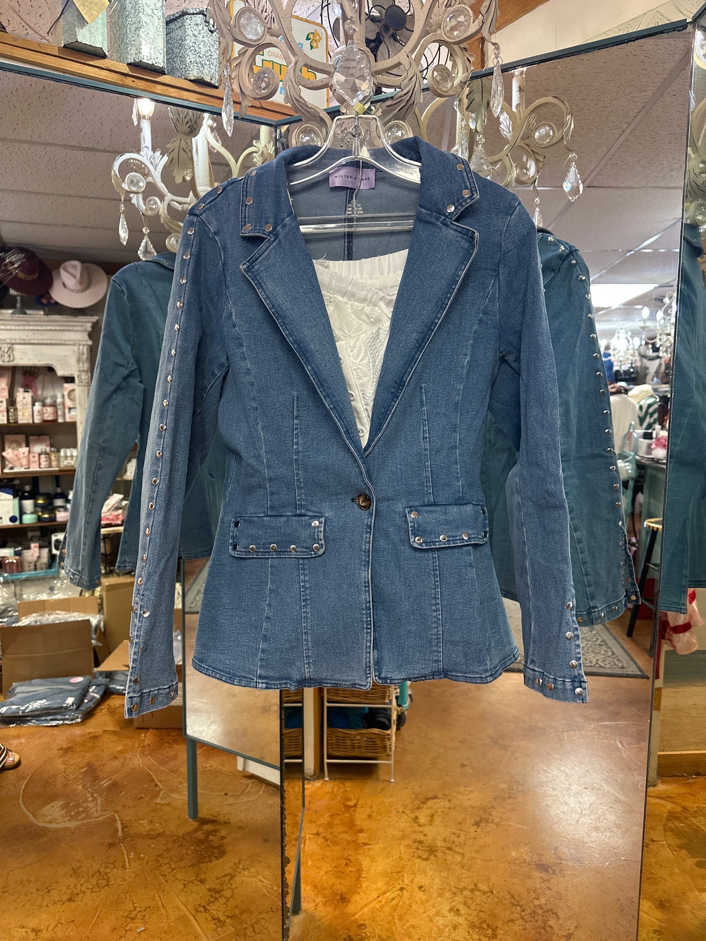 Wisteria denim blazer