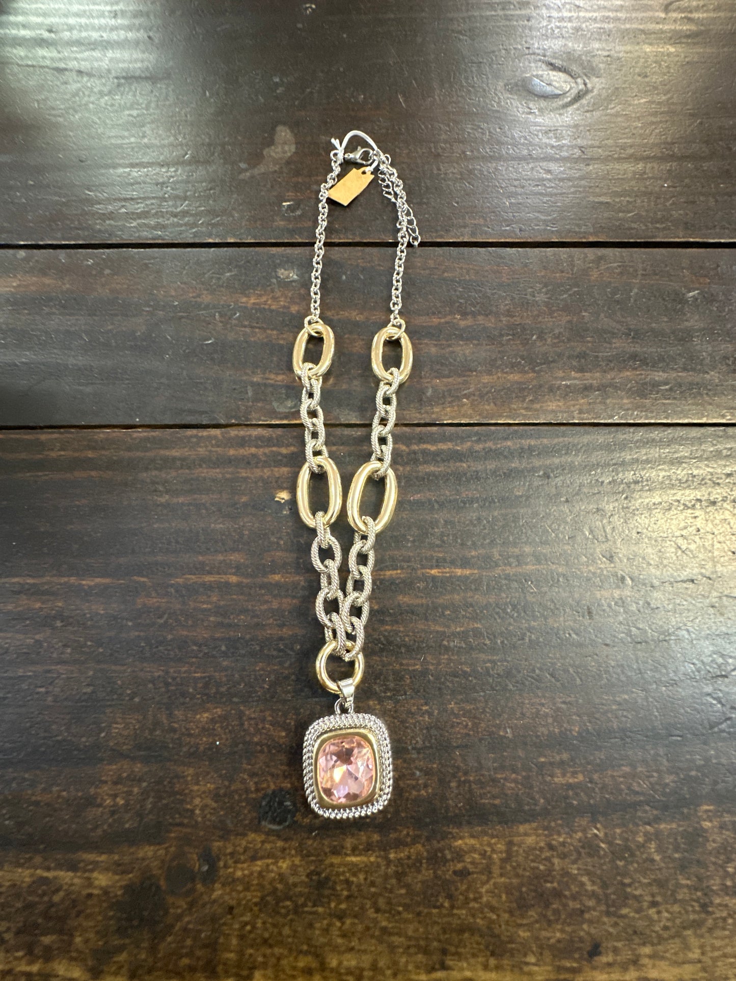 Pink ice necklace
