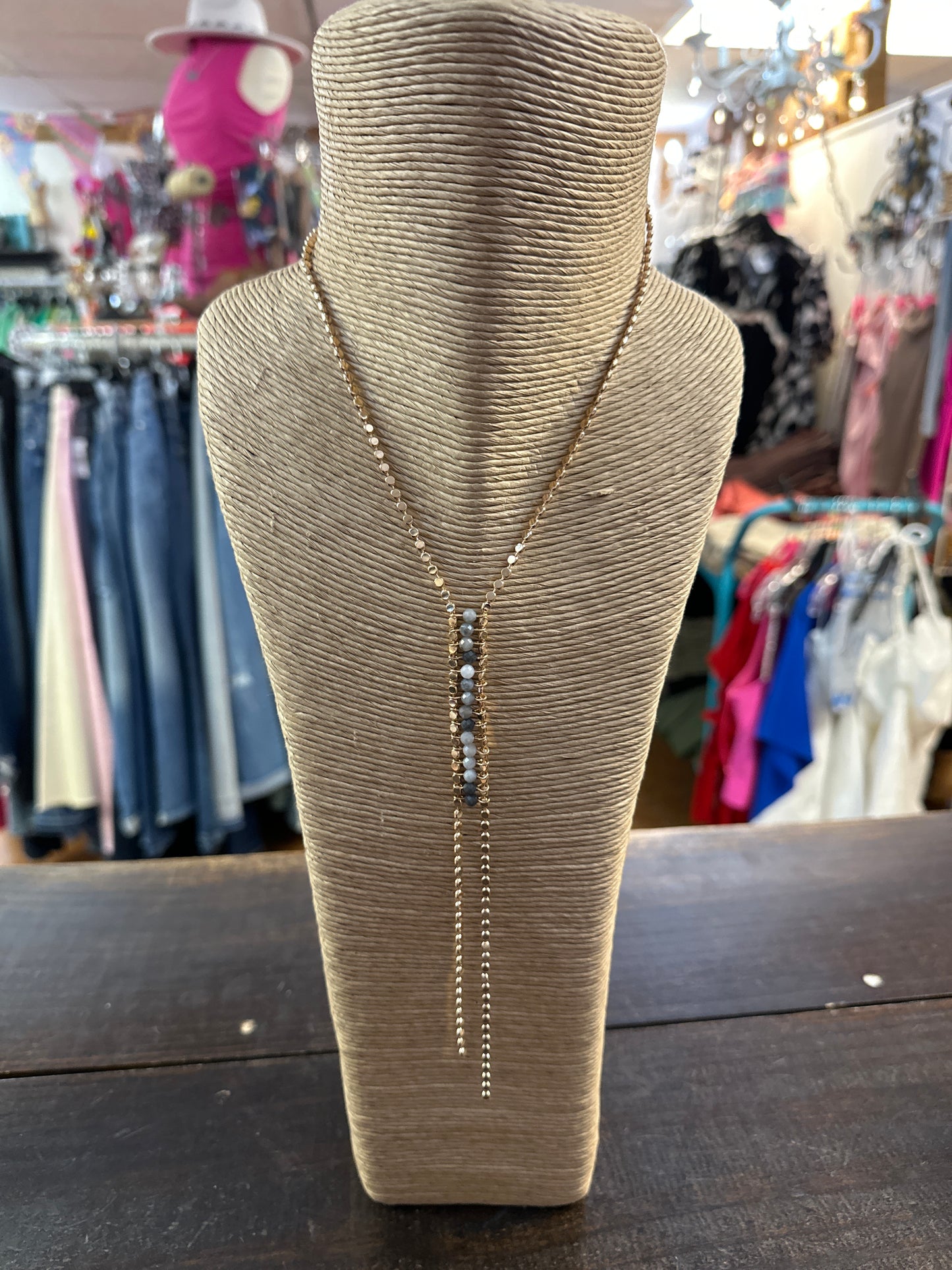 Gold & grey necklace