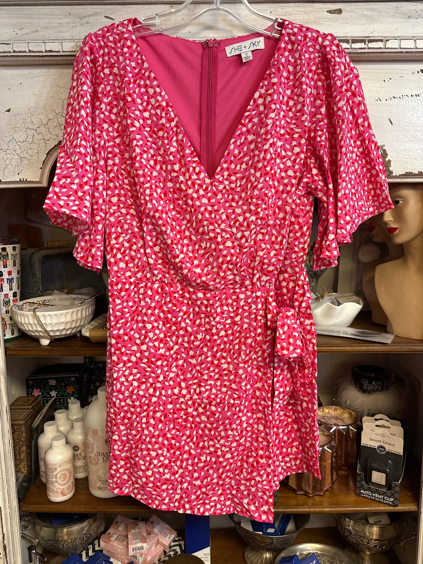 Pink heart romper