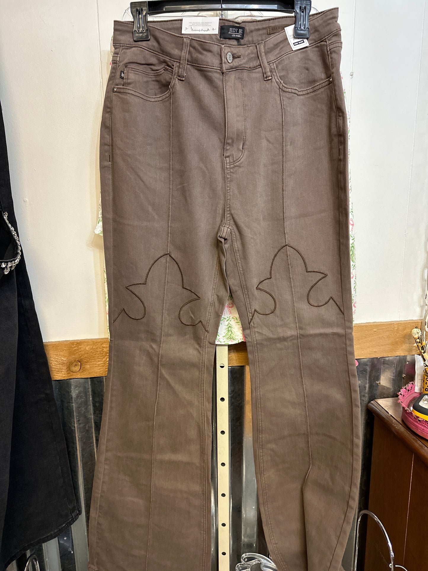 Chocolate western stitch denim