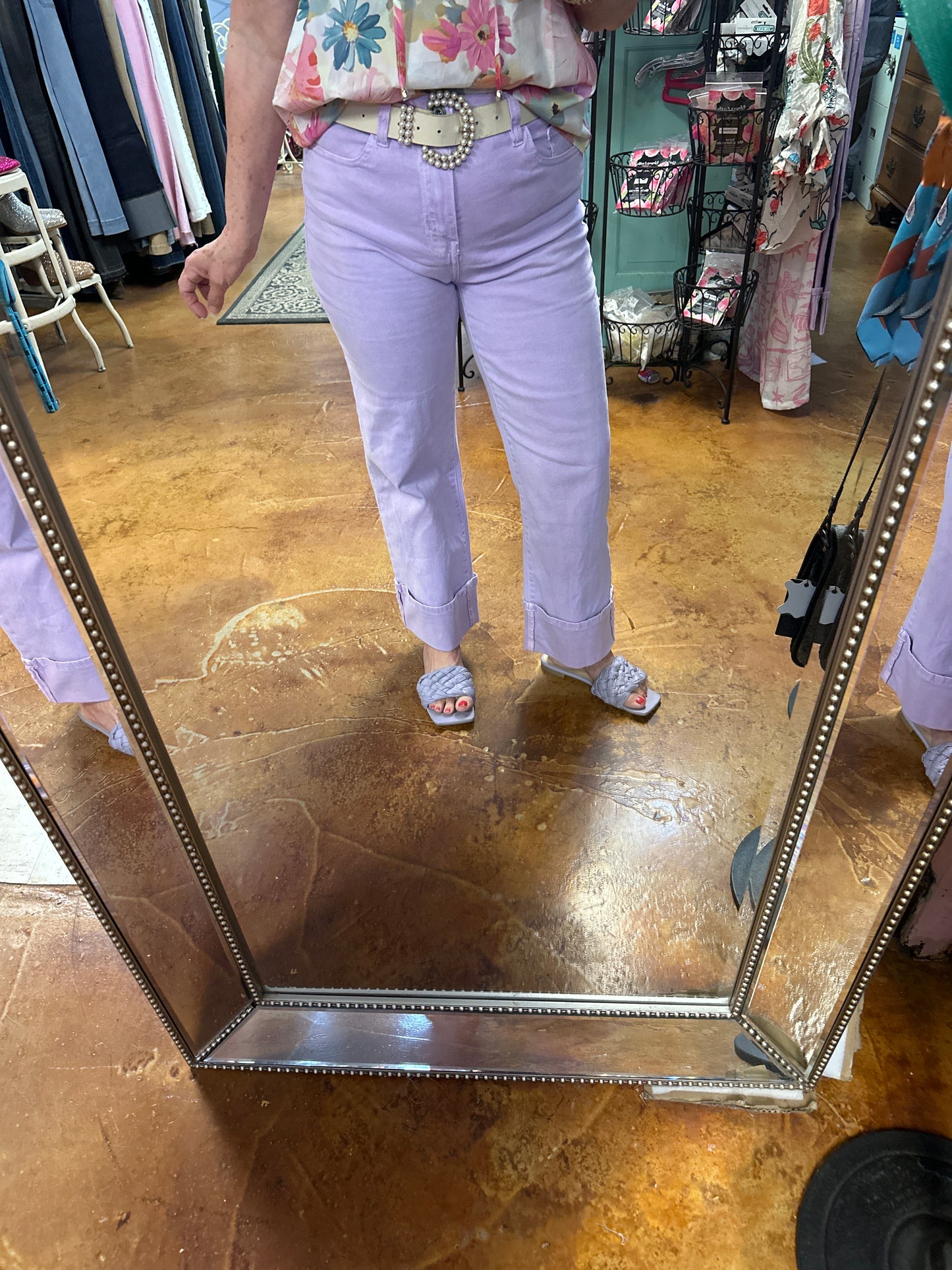 Lavender Cuff Denim