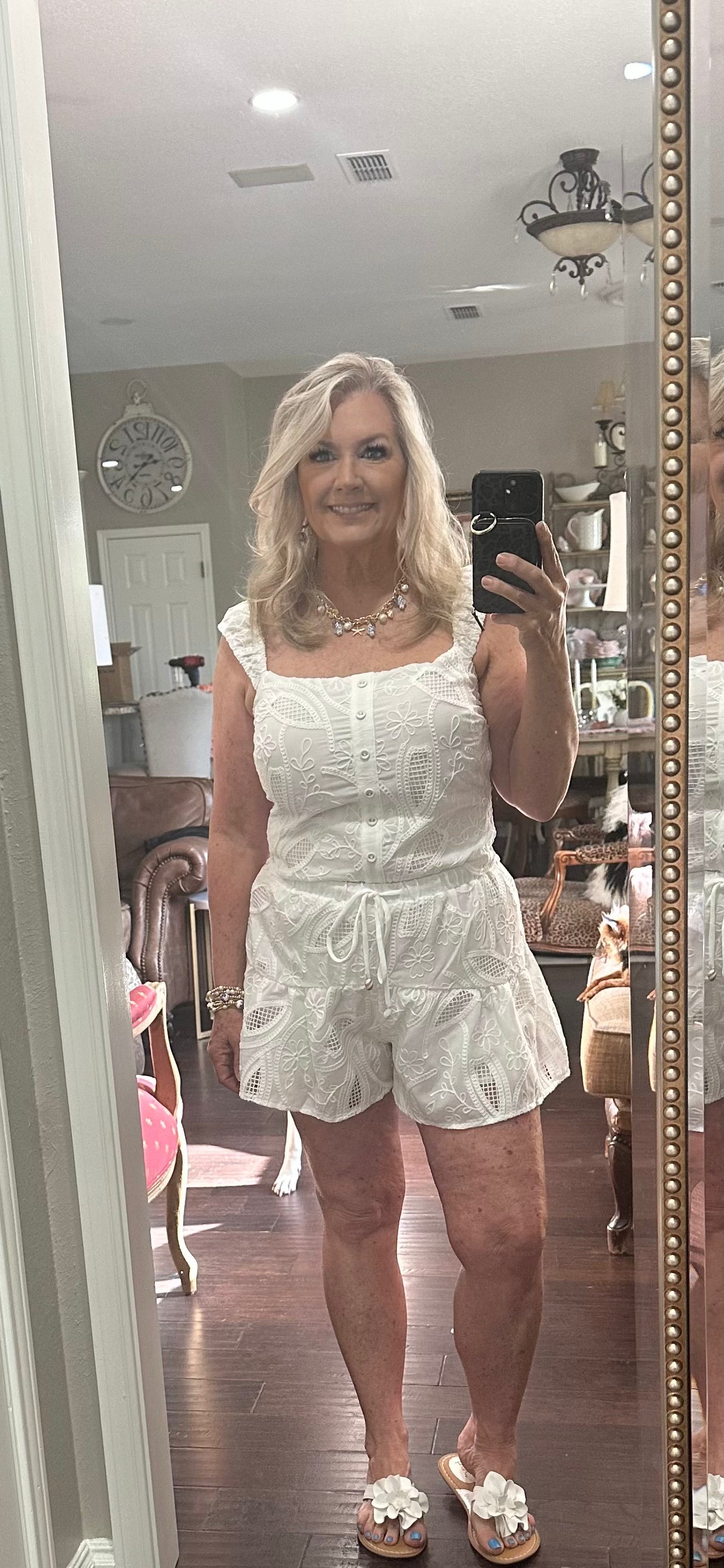 Lace short set