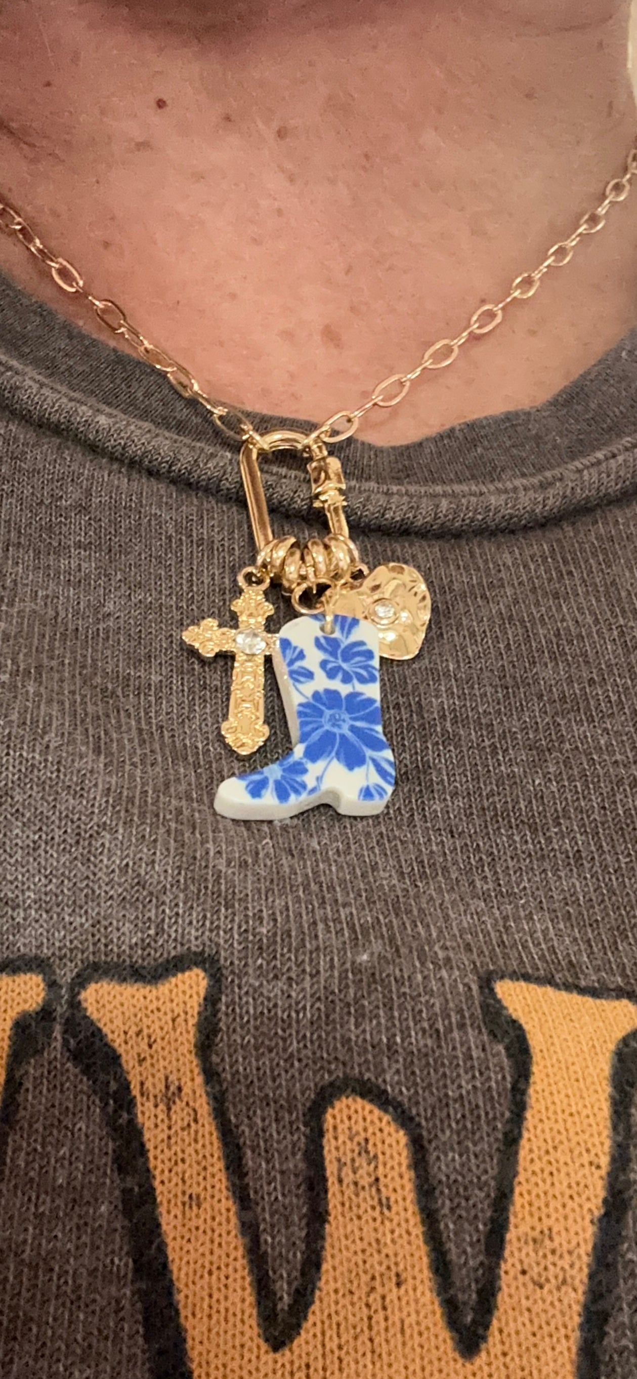 Boot charm necklace