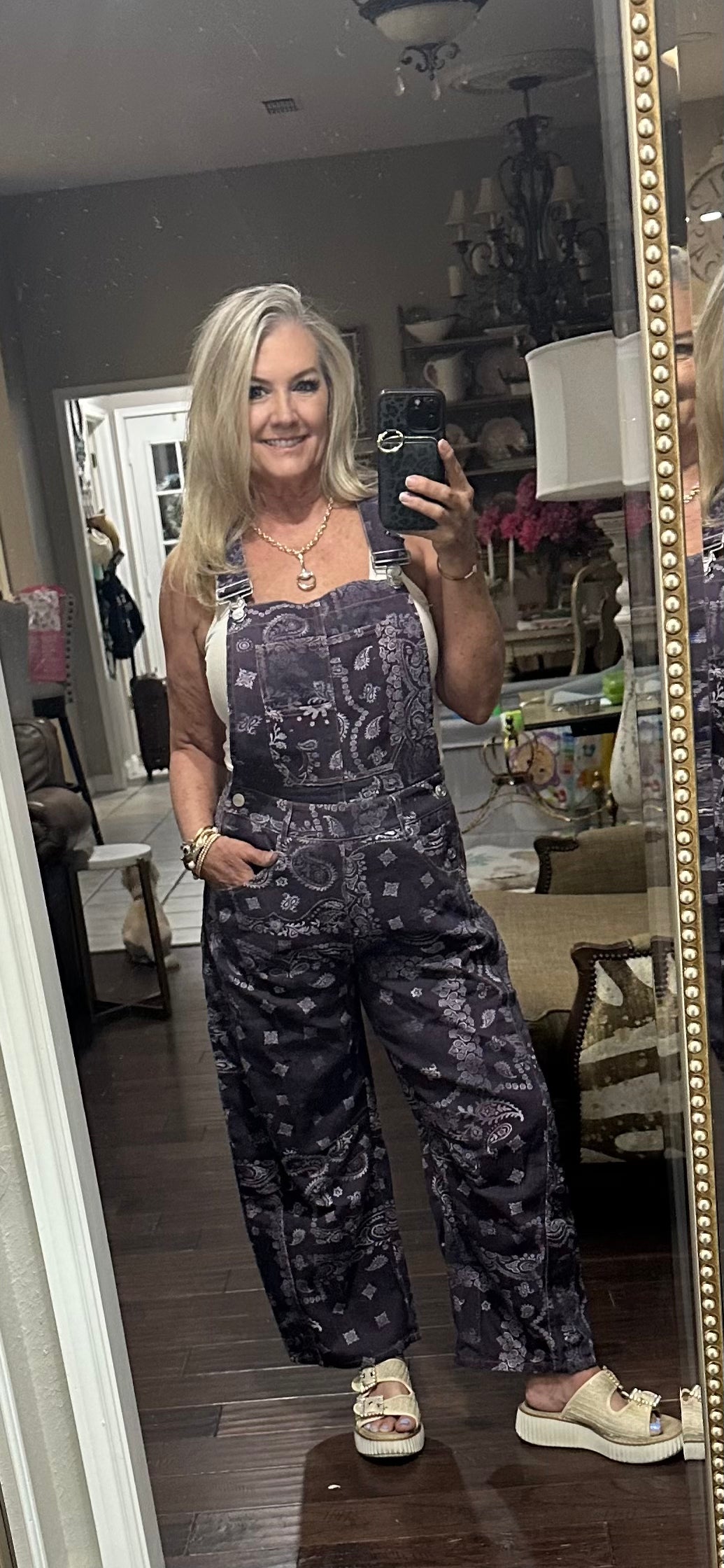Purple Paisley Overalls