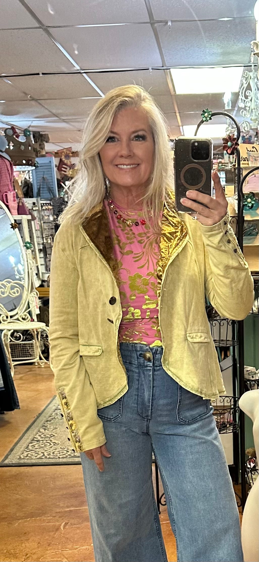 Lime & pink burnout top