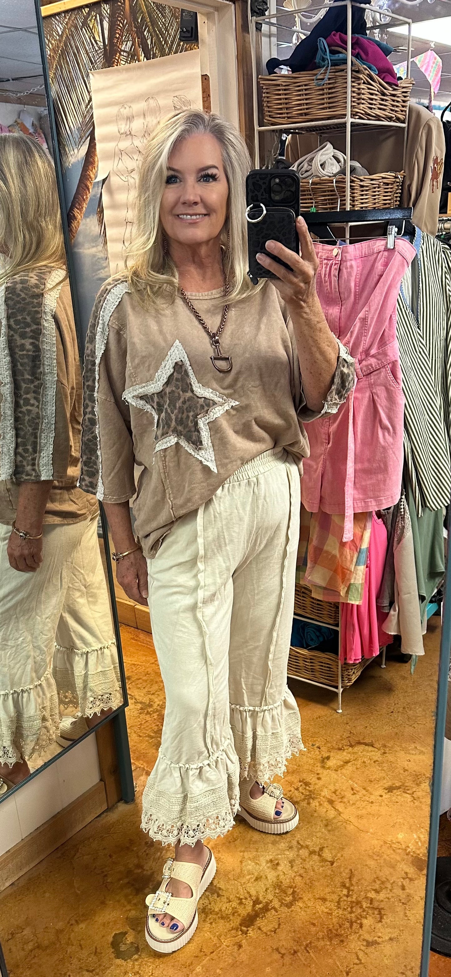 Star leopard top