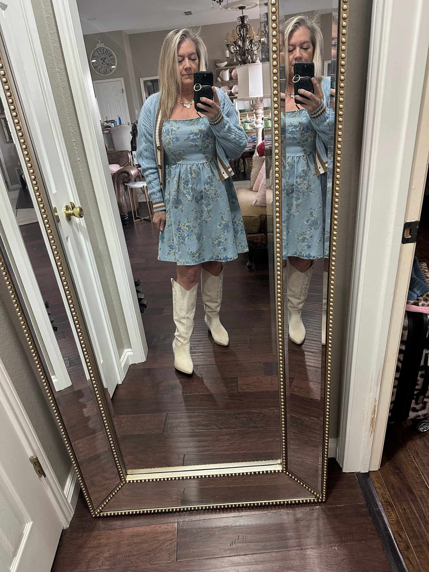 Flower denim Dress