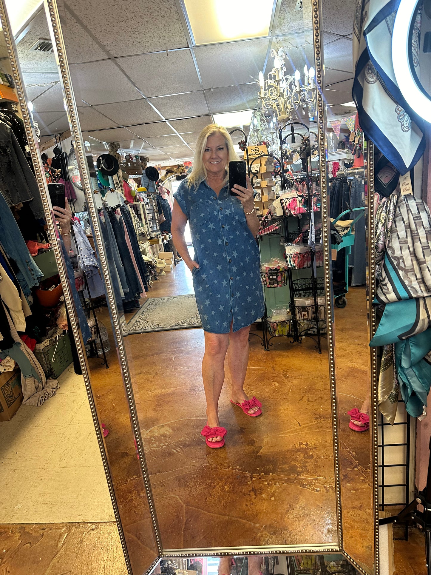 Star denim dress