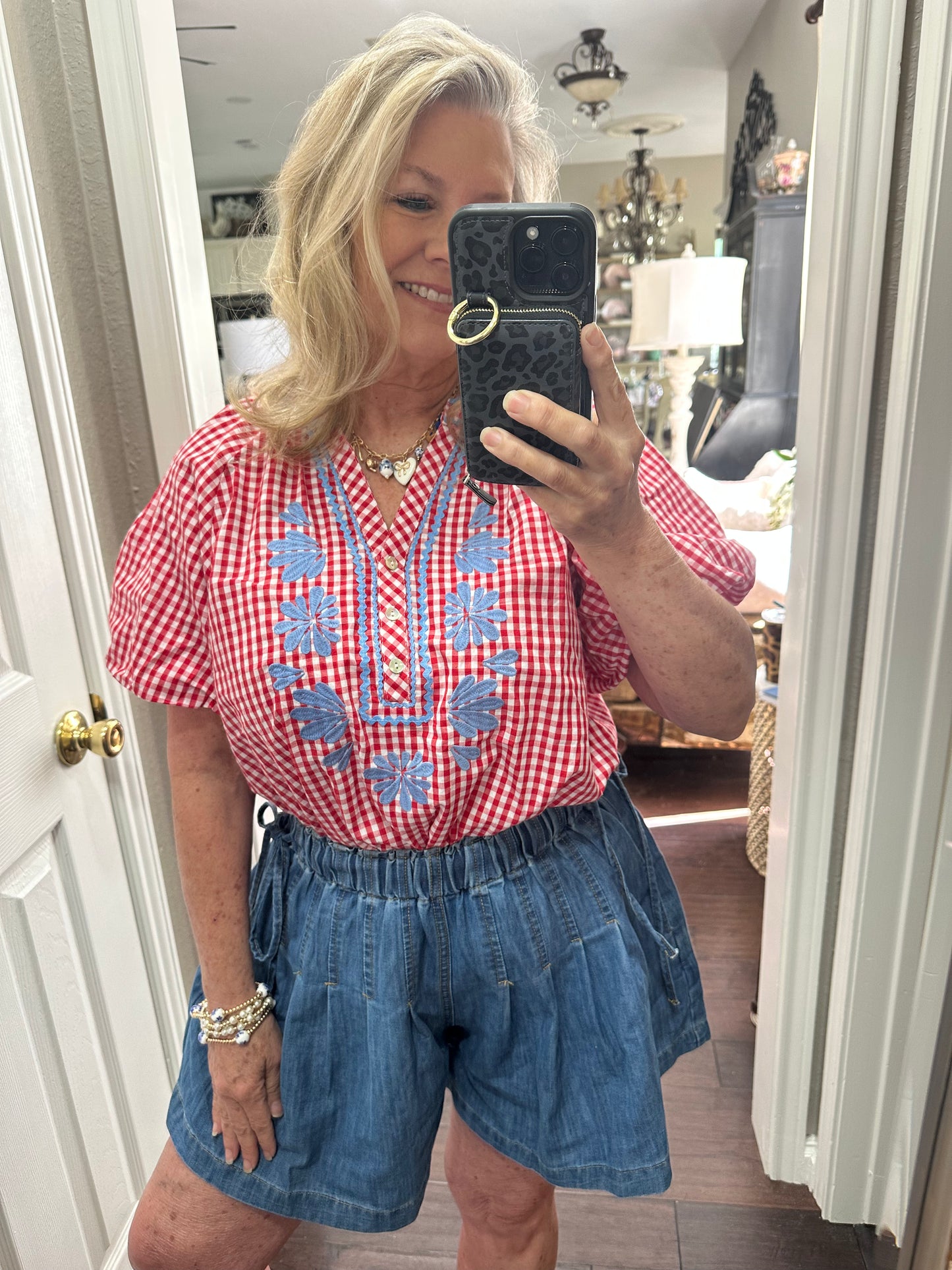 Gingham check top