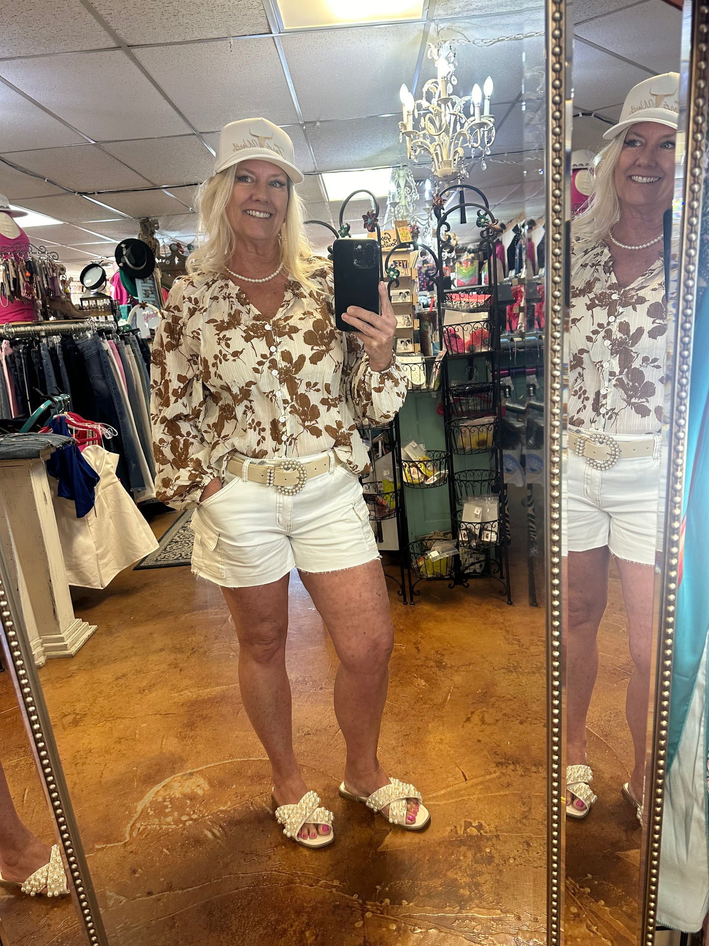Cream & beige top