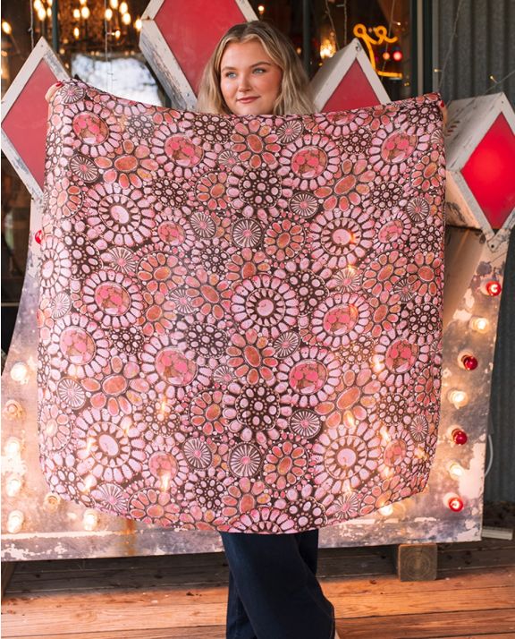 Pink Medallion Scarf