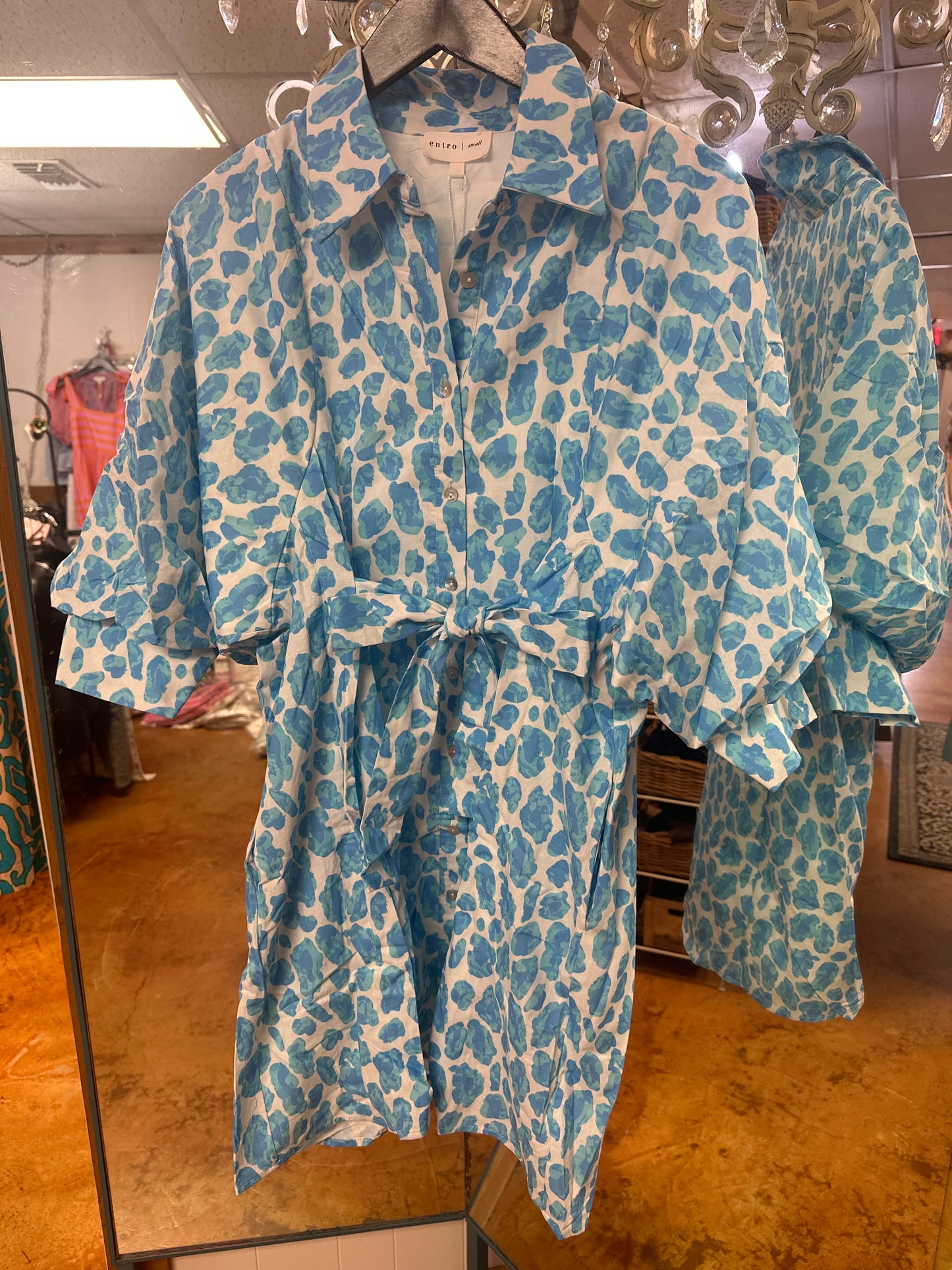 Blue leopard dress