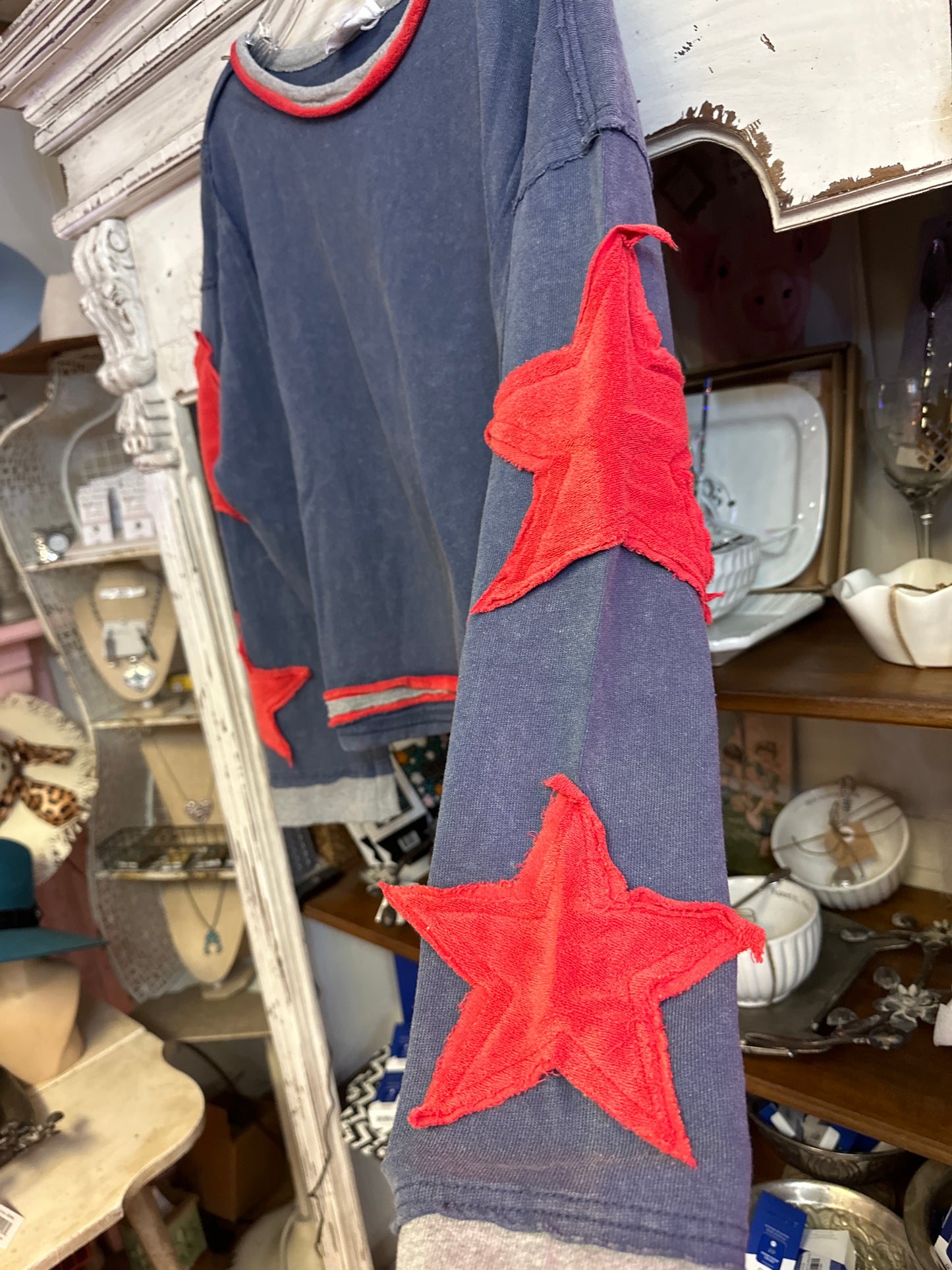 Patriotic star sweat top