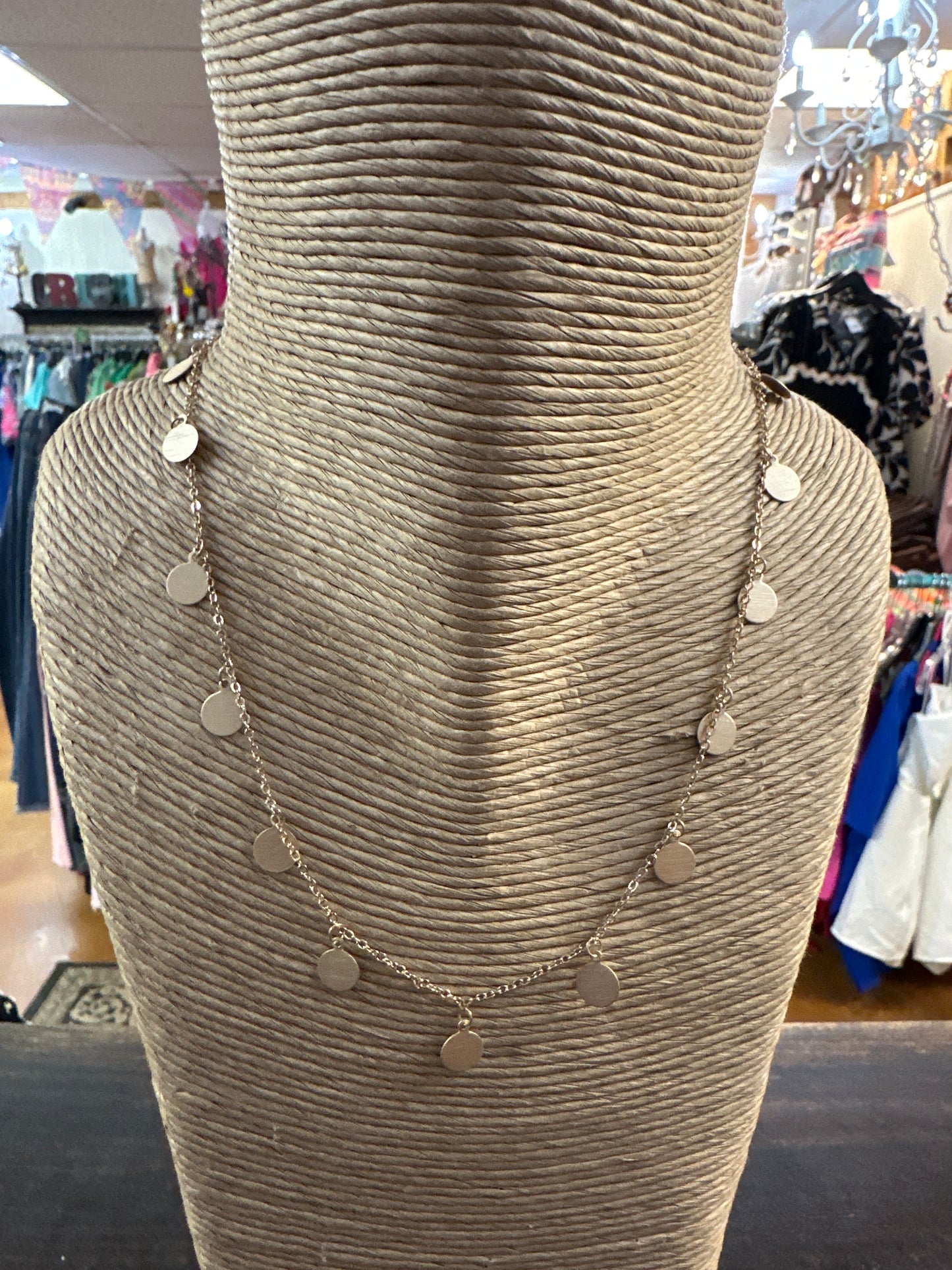 Gold disc necklace