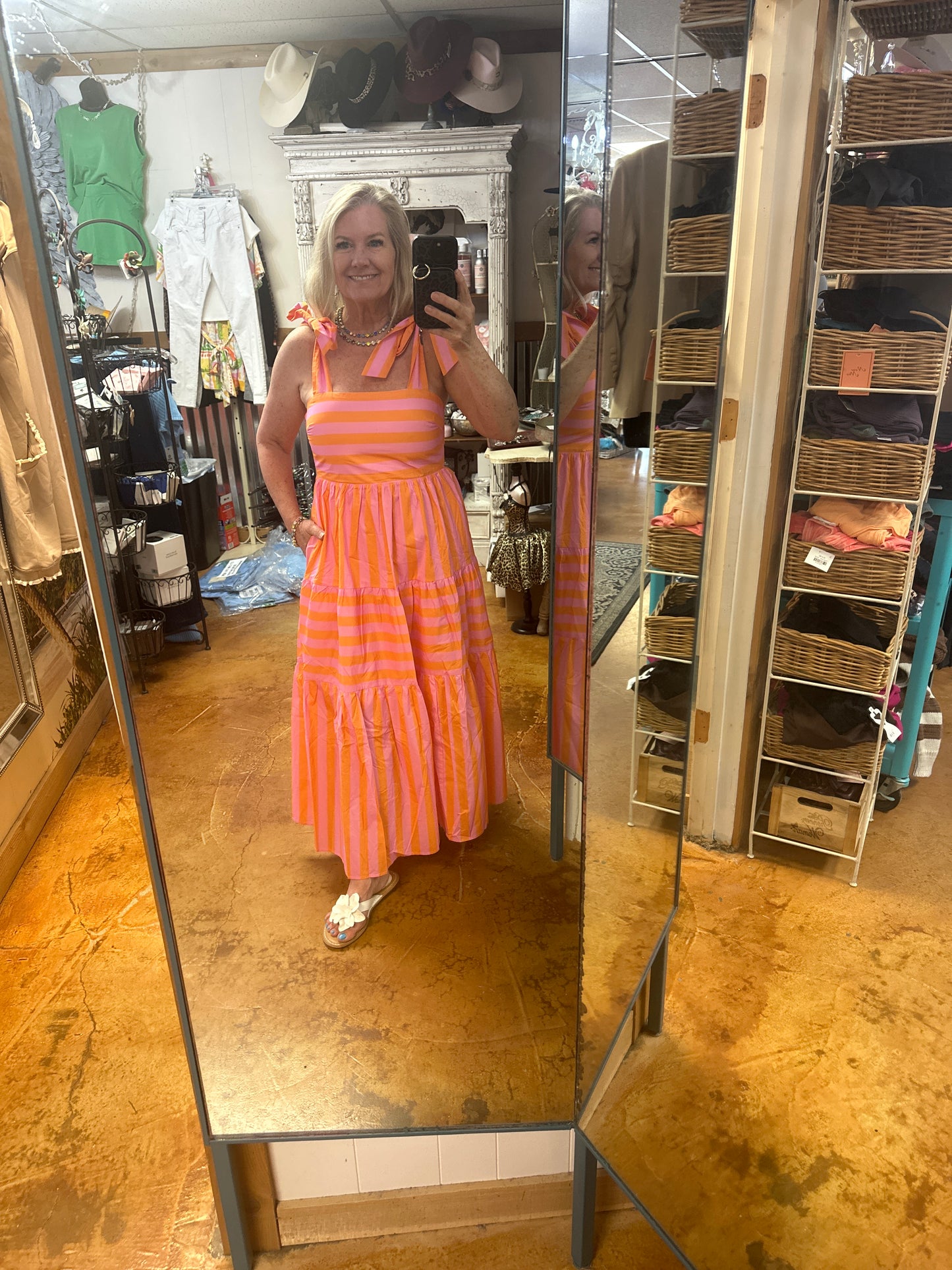 Stripe maxi dress