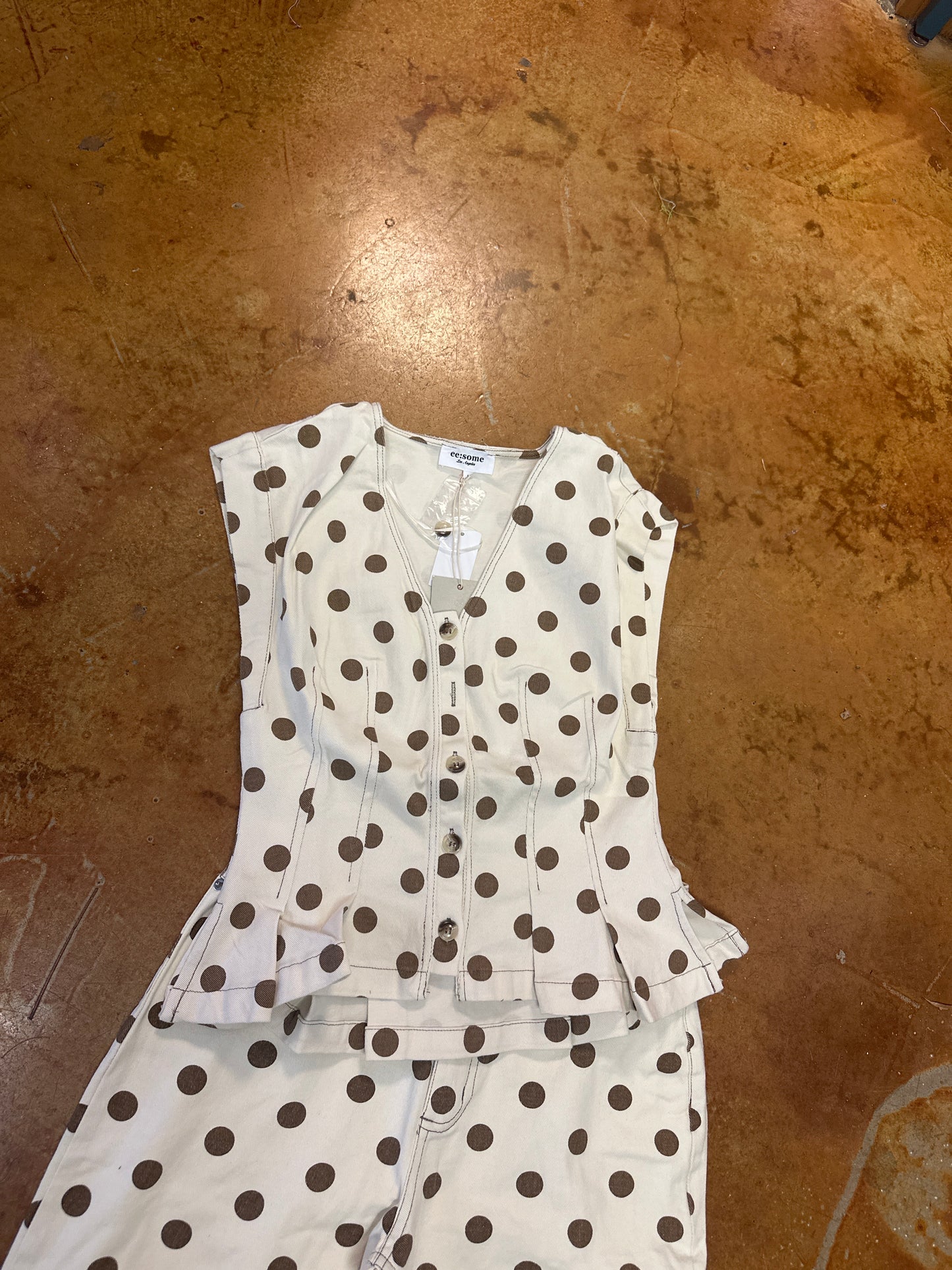Polka pleated top