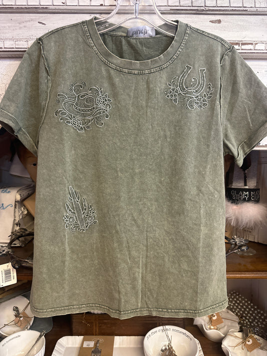 Sage cowboy tee
