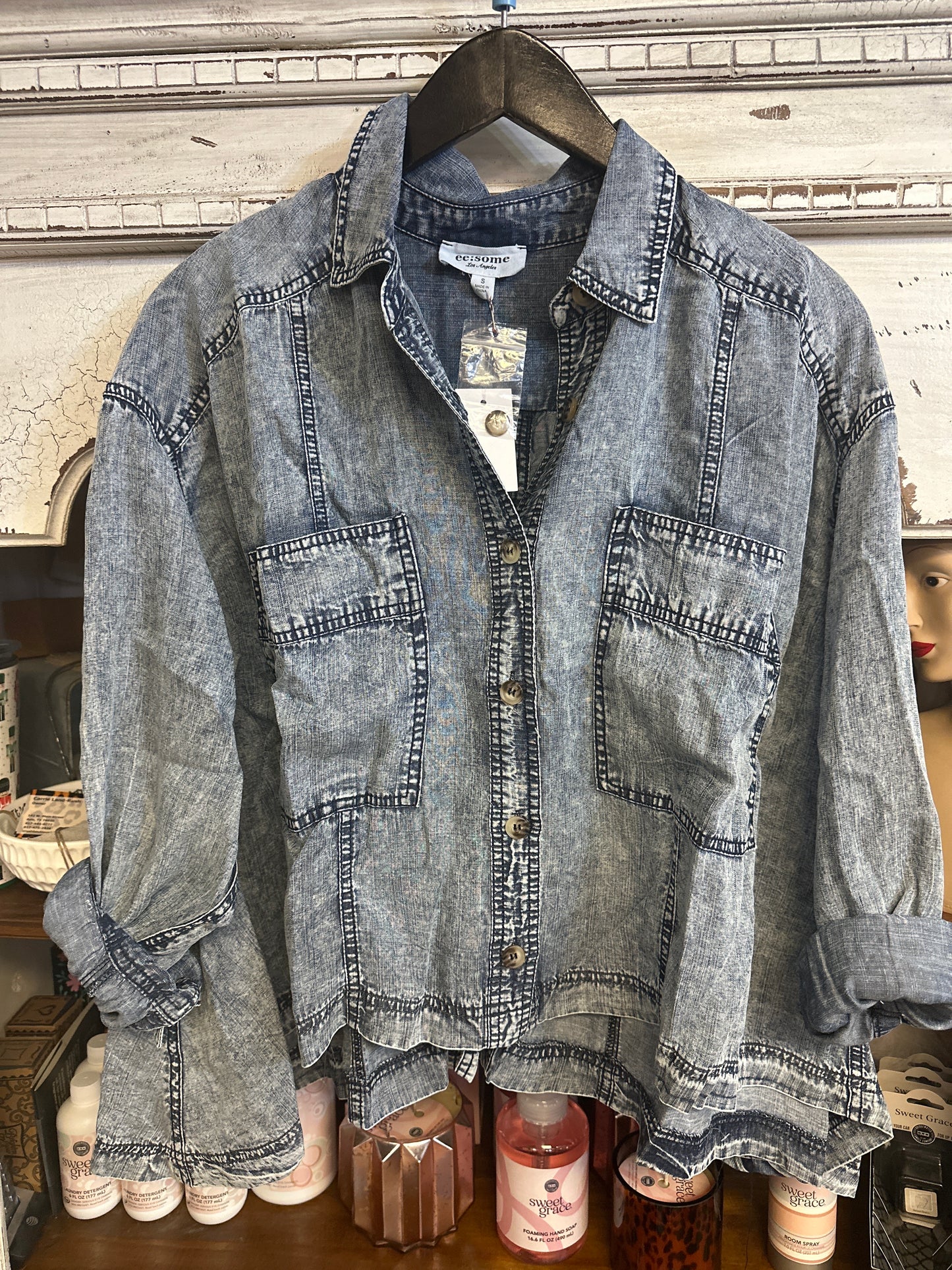 Denim pocket