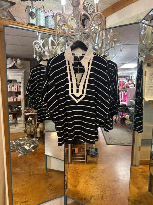 Blk & white Suzie top