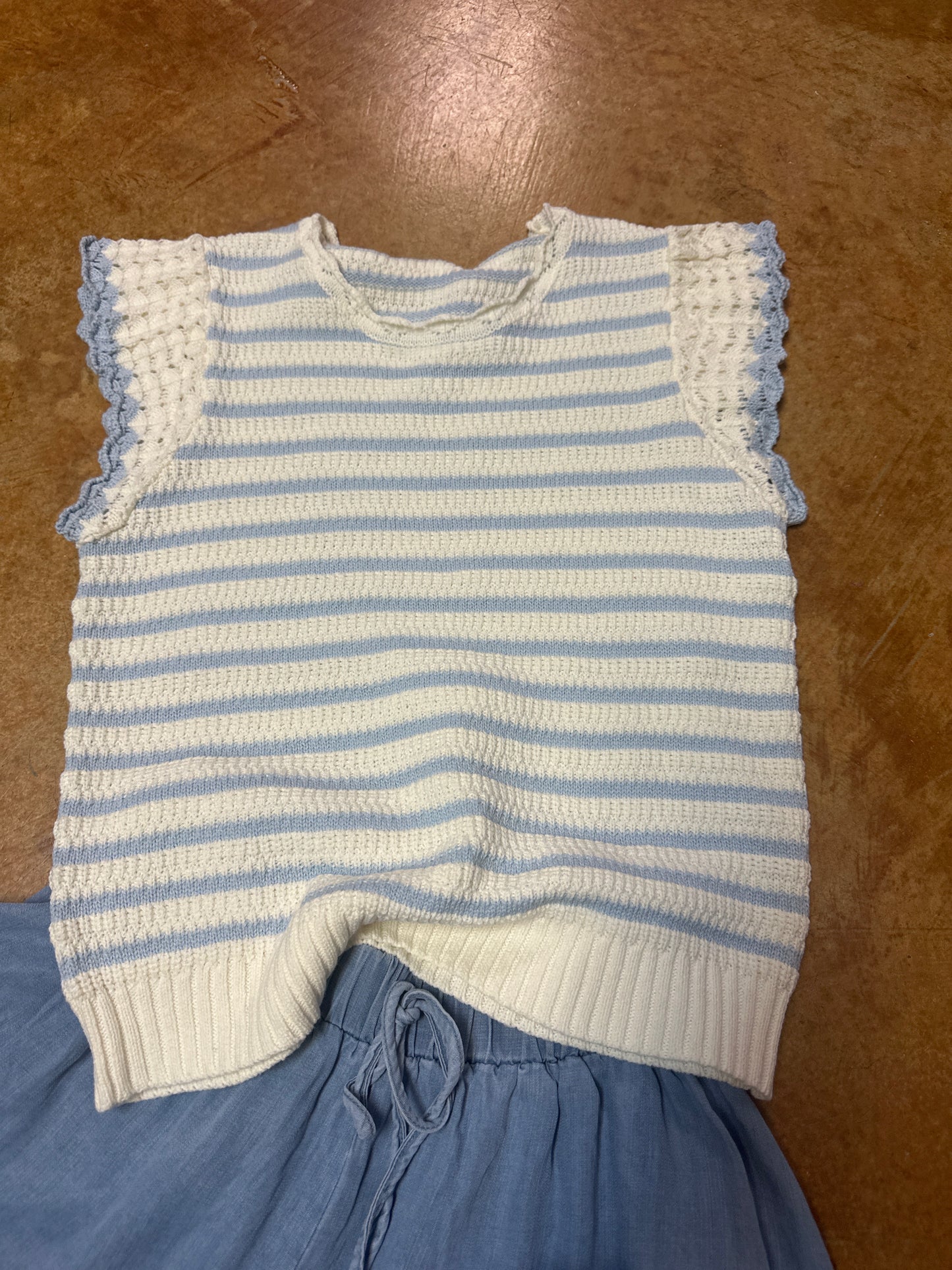 Ice blue top