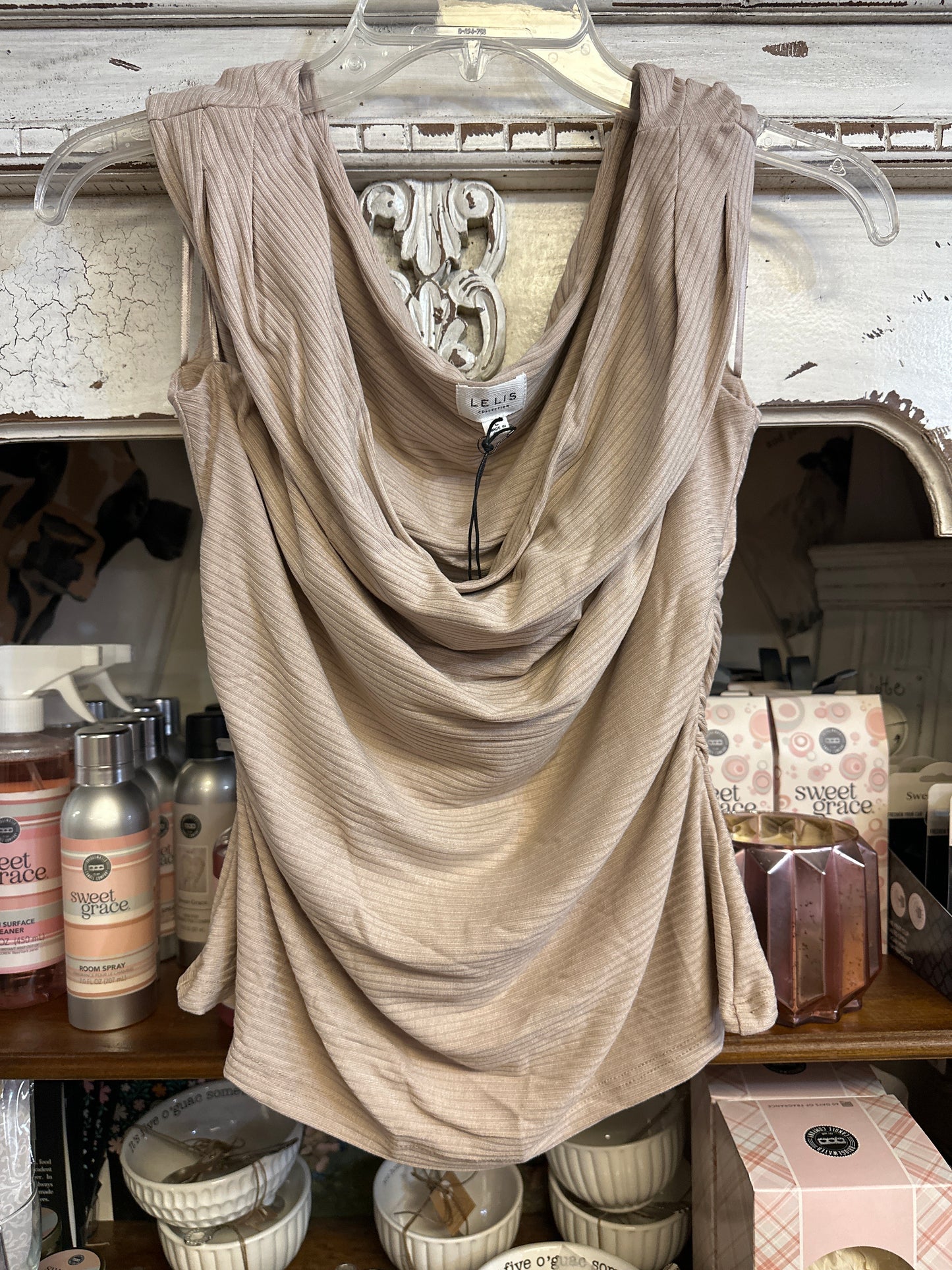 Off shoulder ribbed