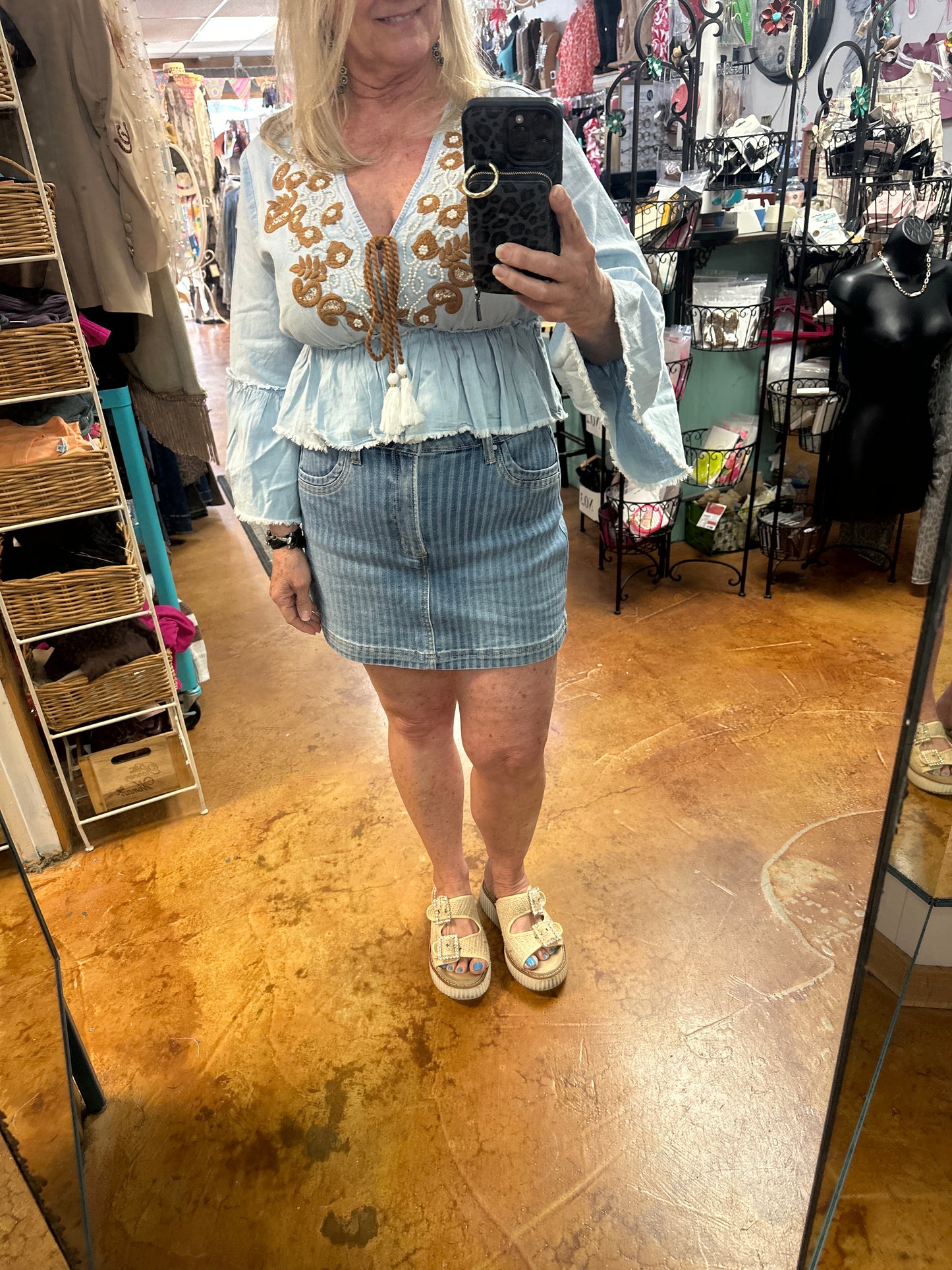 Denim skort