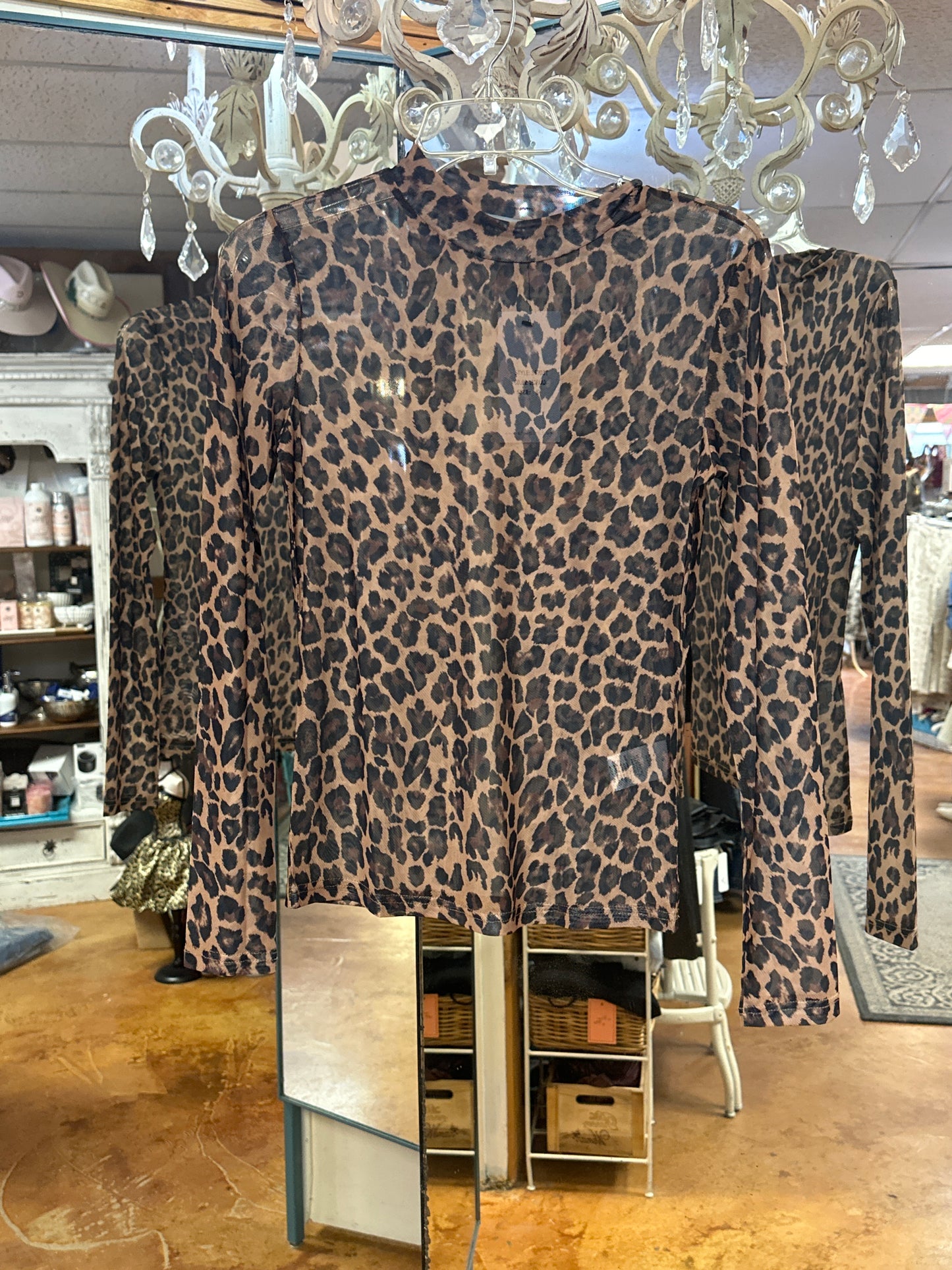 Leopard Mesh top