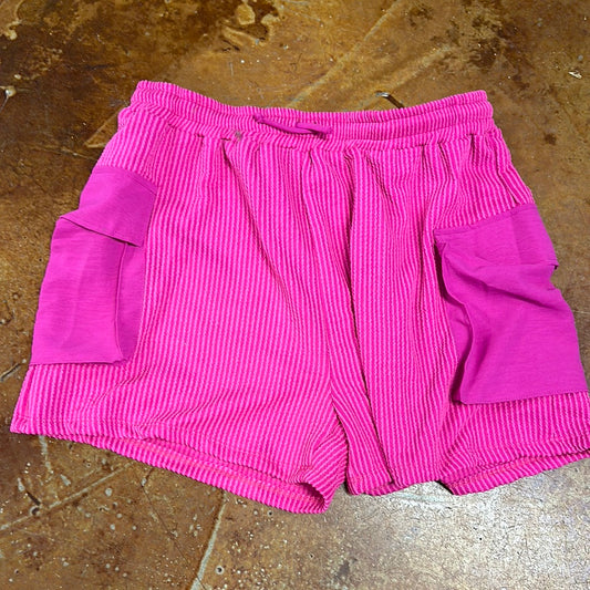 Pink cargo shorts