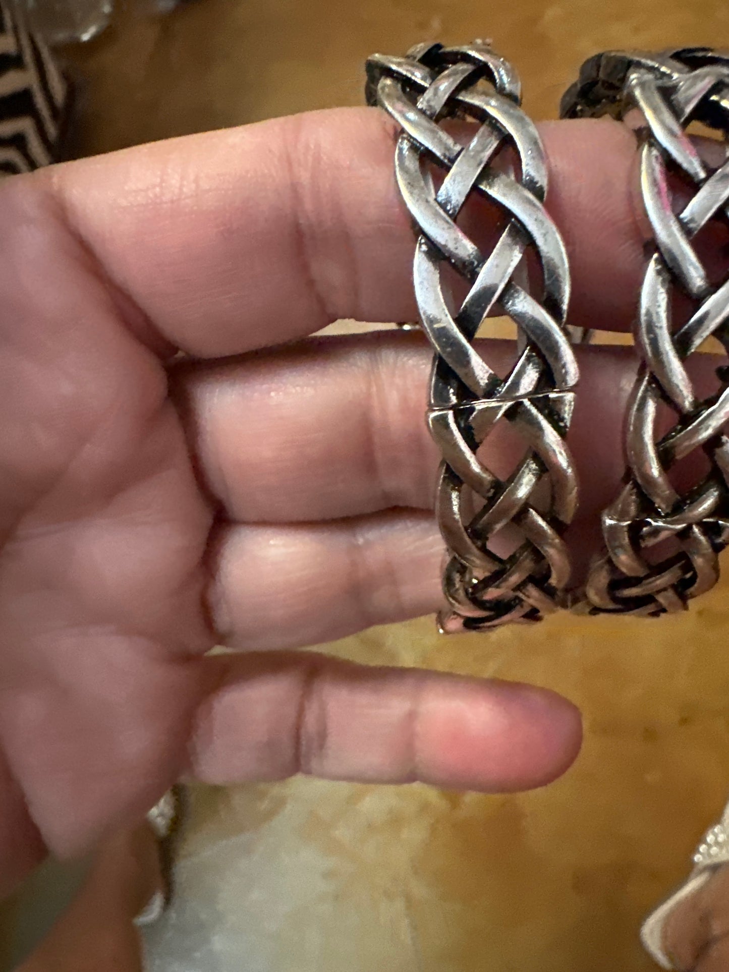 Silver lattice bracelet