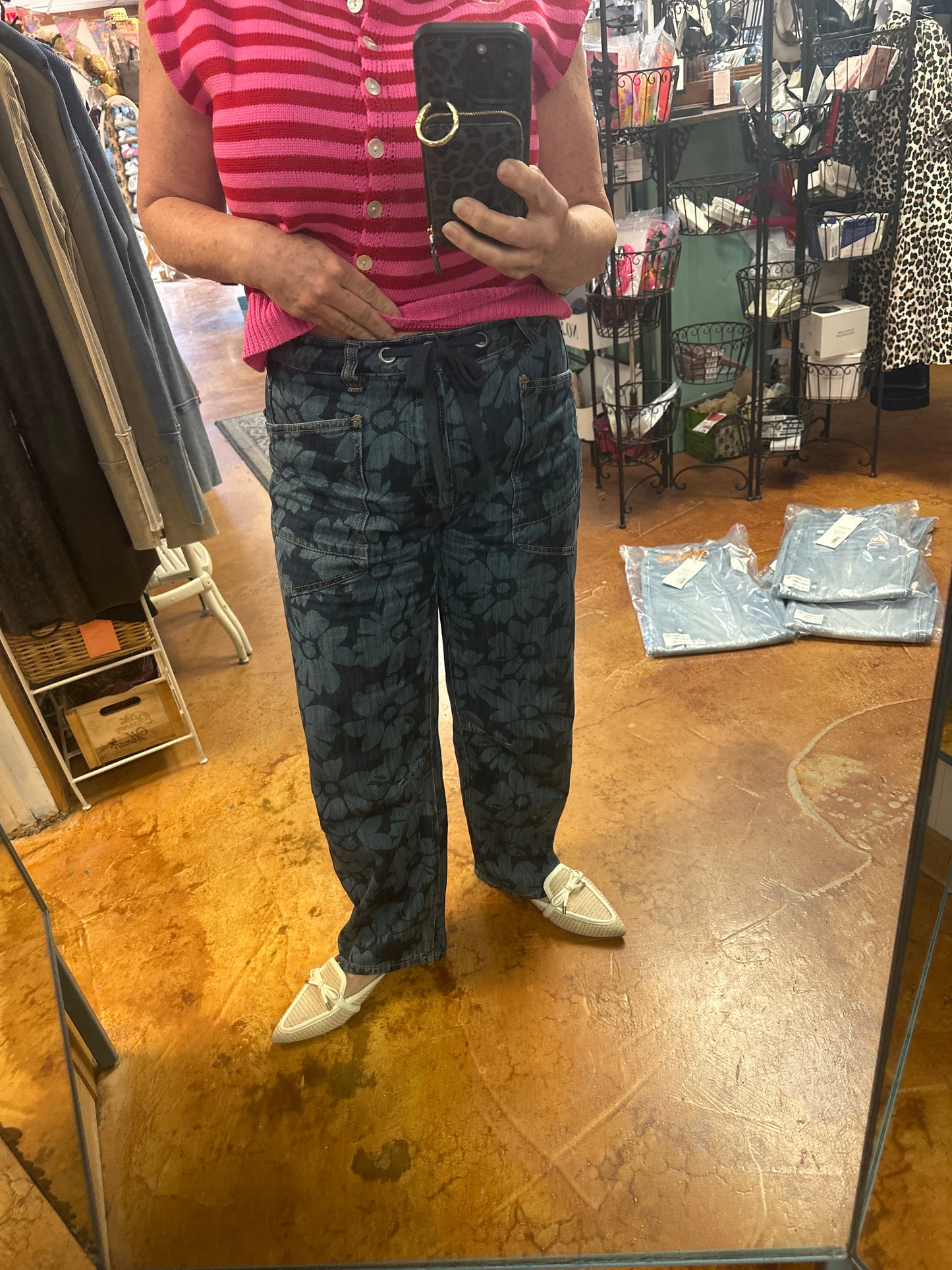 Flower Barrel Jean