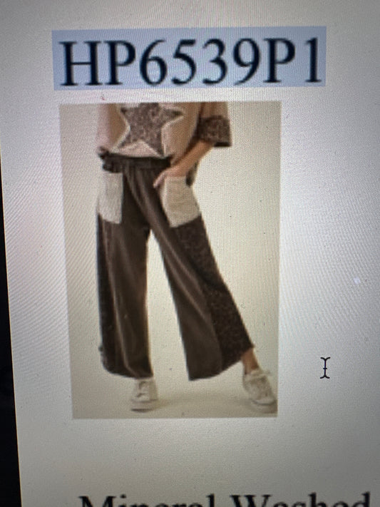 Leopard washed pant