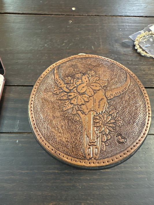 Longhorn jewelry round case