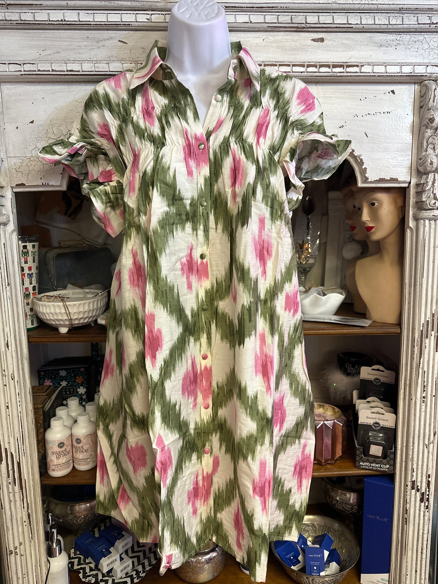 Geo shirt dress