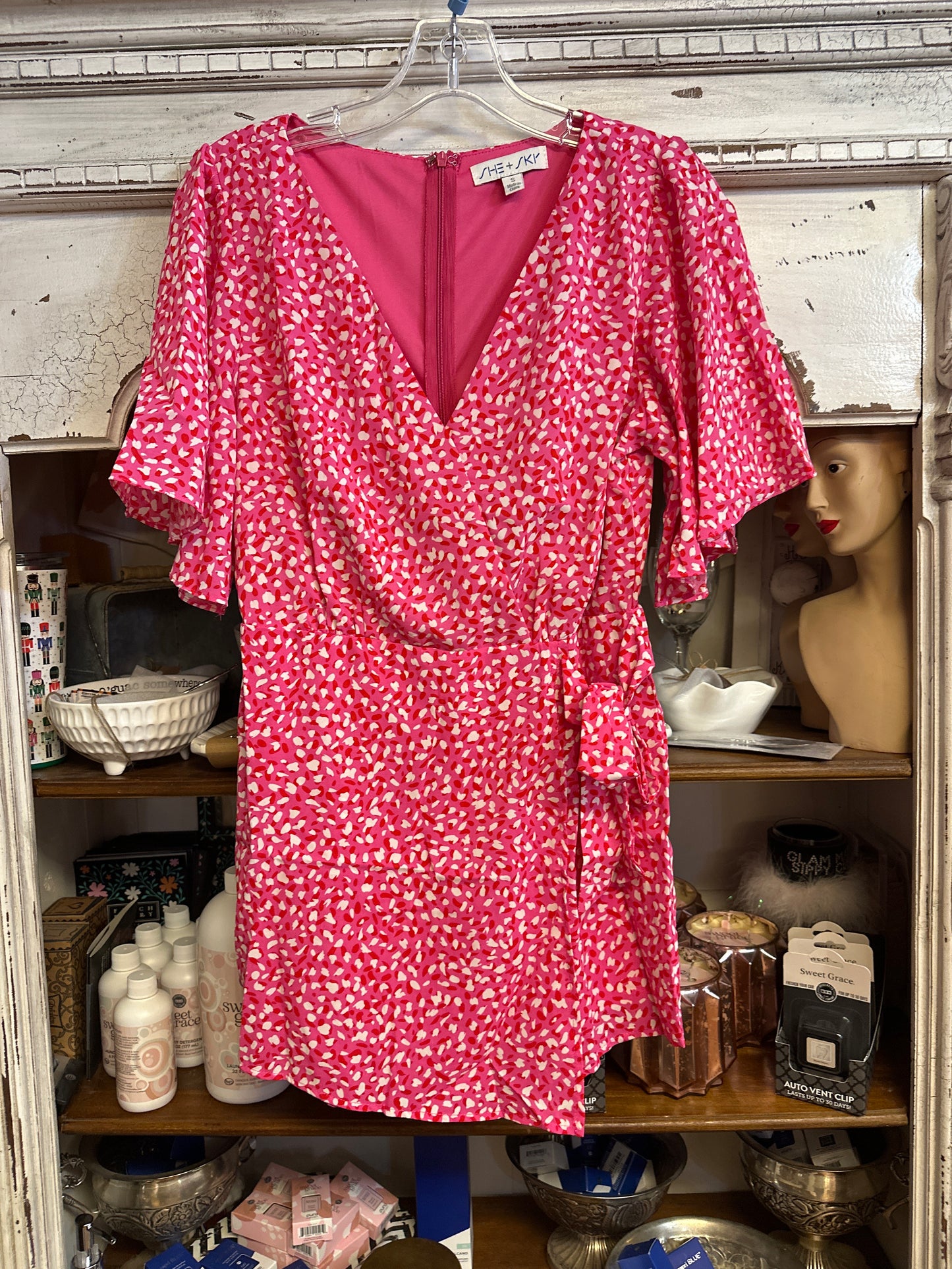 Pink heart romper