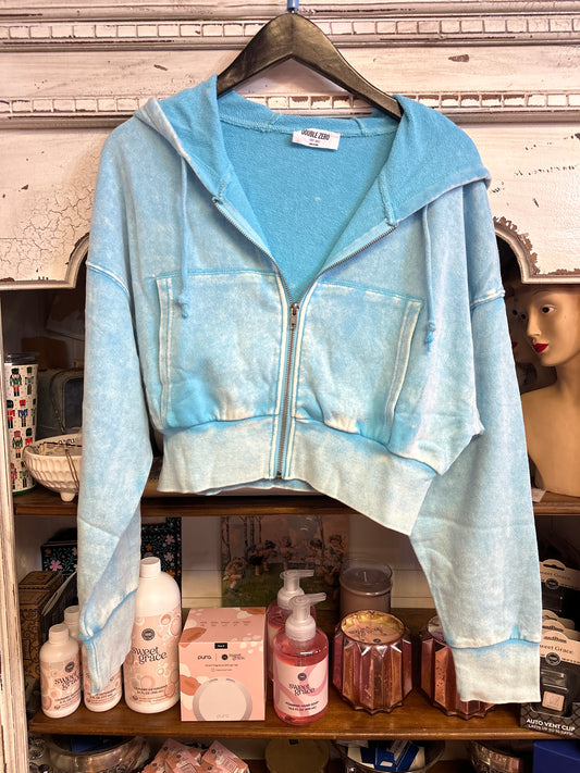 Aqua zip Hoodie