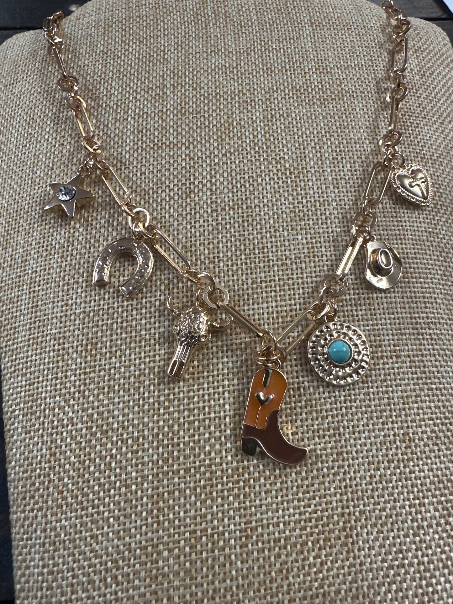Boot charm necklace