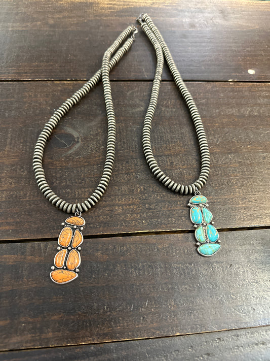Silver turquoise necklace