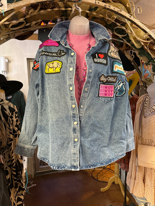 Denim patch jacket