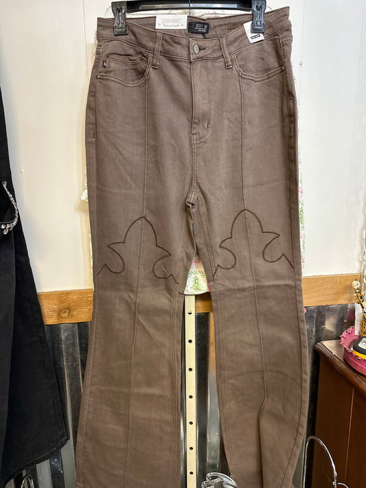 Chocolate western stitch denim
