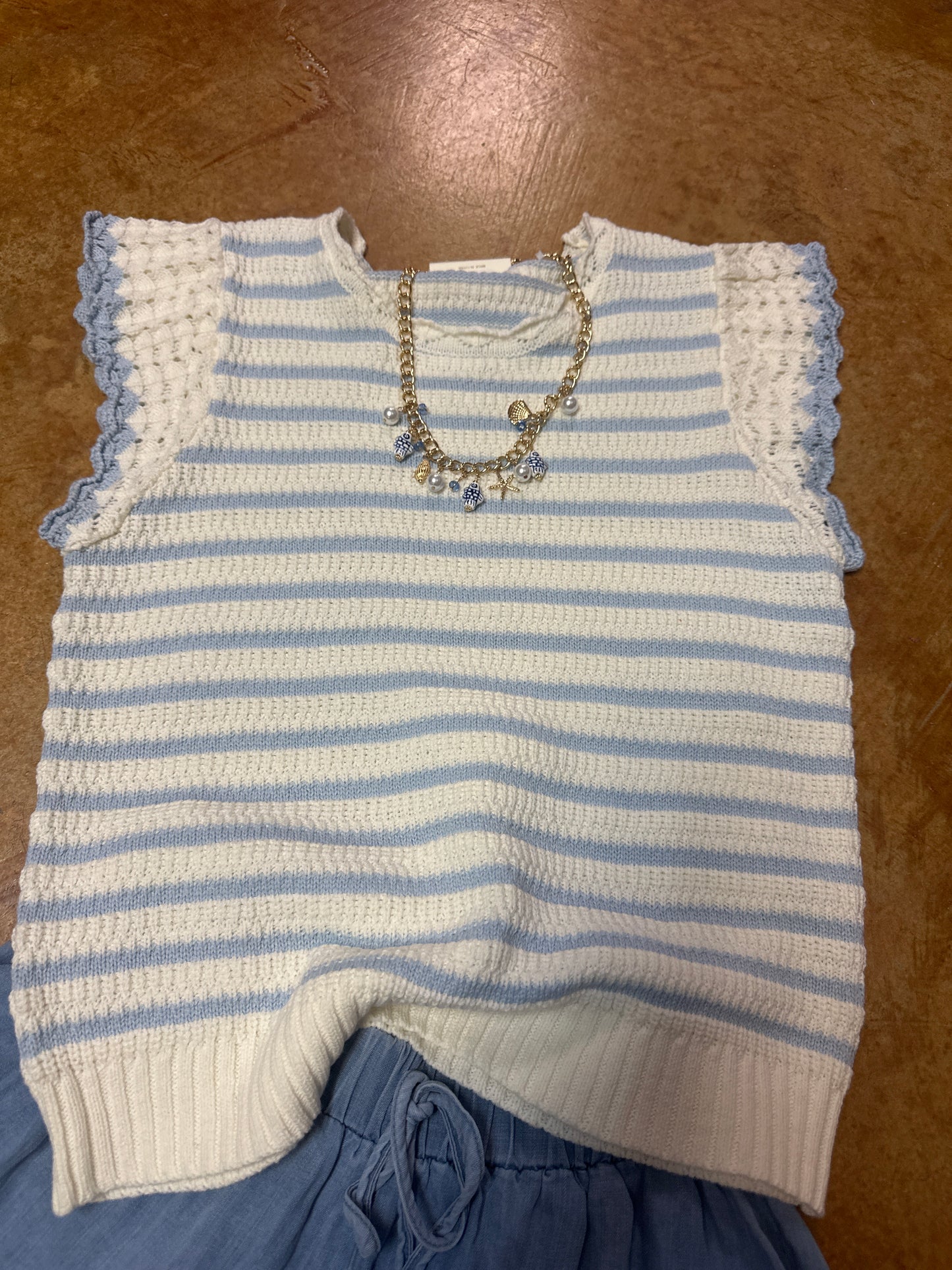 Ice blue top
