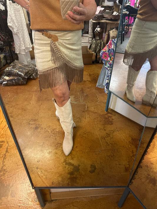 Western fringe skirt