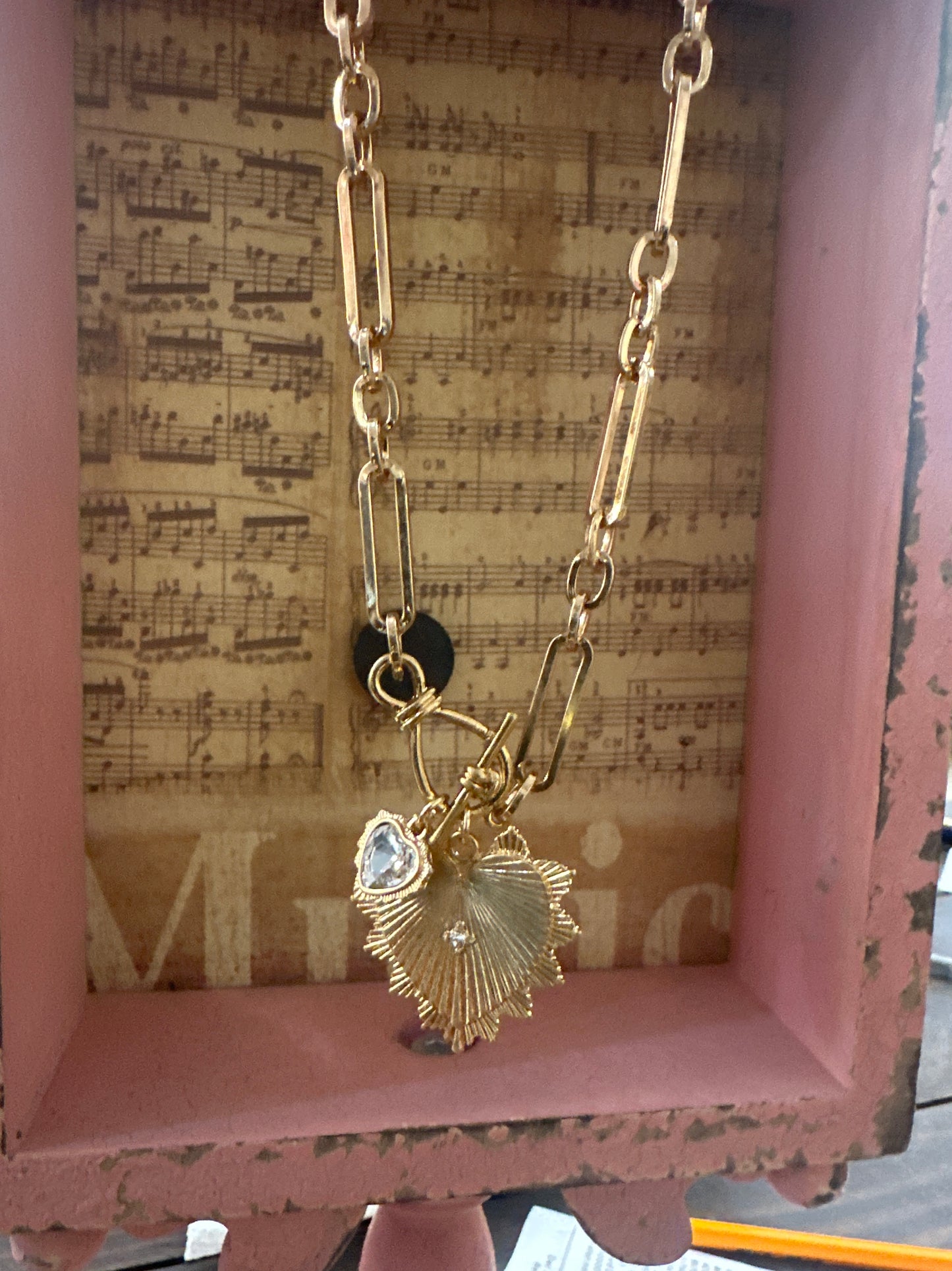 Heart charm necklace