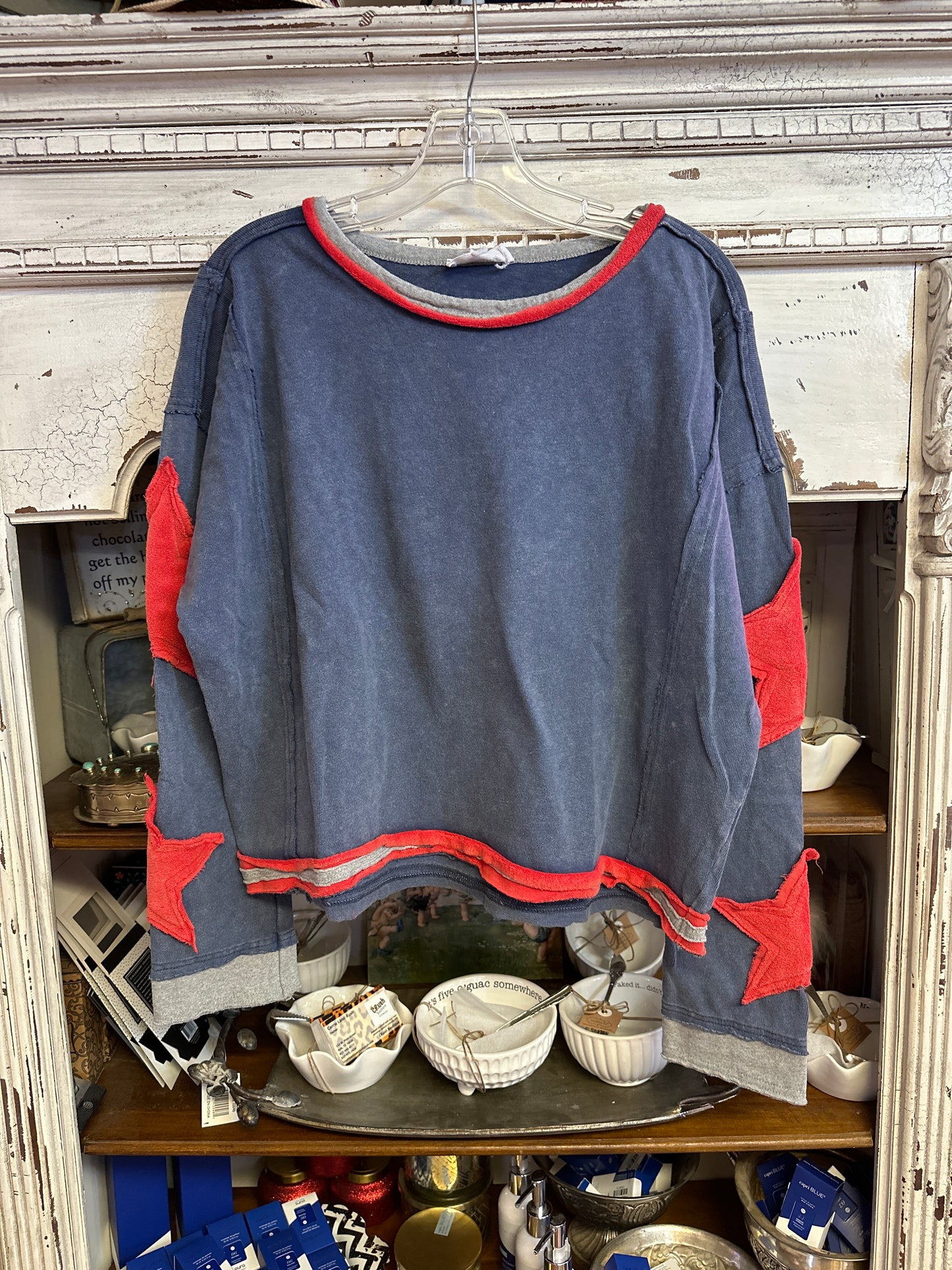 Patriotic star sweat top